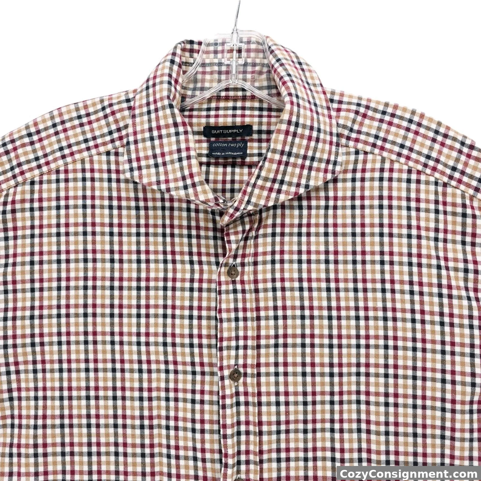 SUITSUPPLY Ford Washed Shirt Cotton Two Ply Check EXTRA SLIM FIT Size 43 - 17