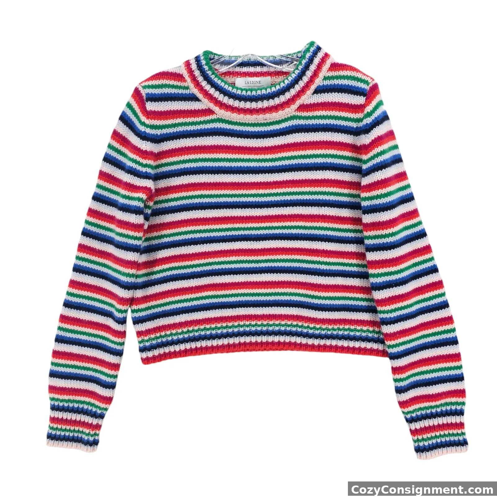 LA LIGNE Wool Cashmere Sweater Pullover Colorful Striped Size MEDIUM