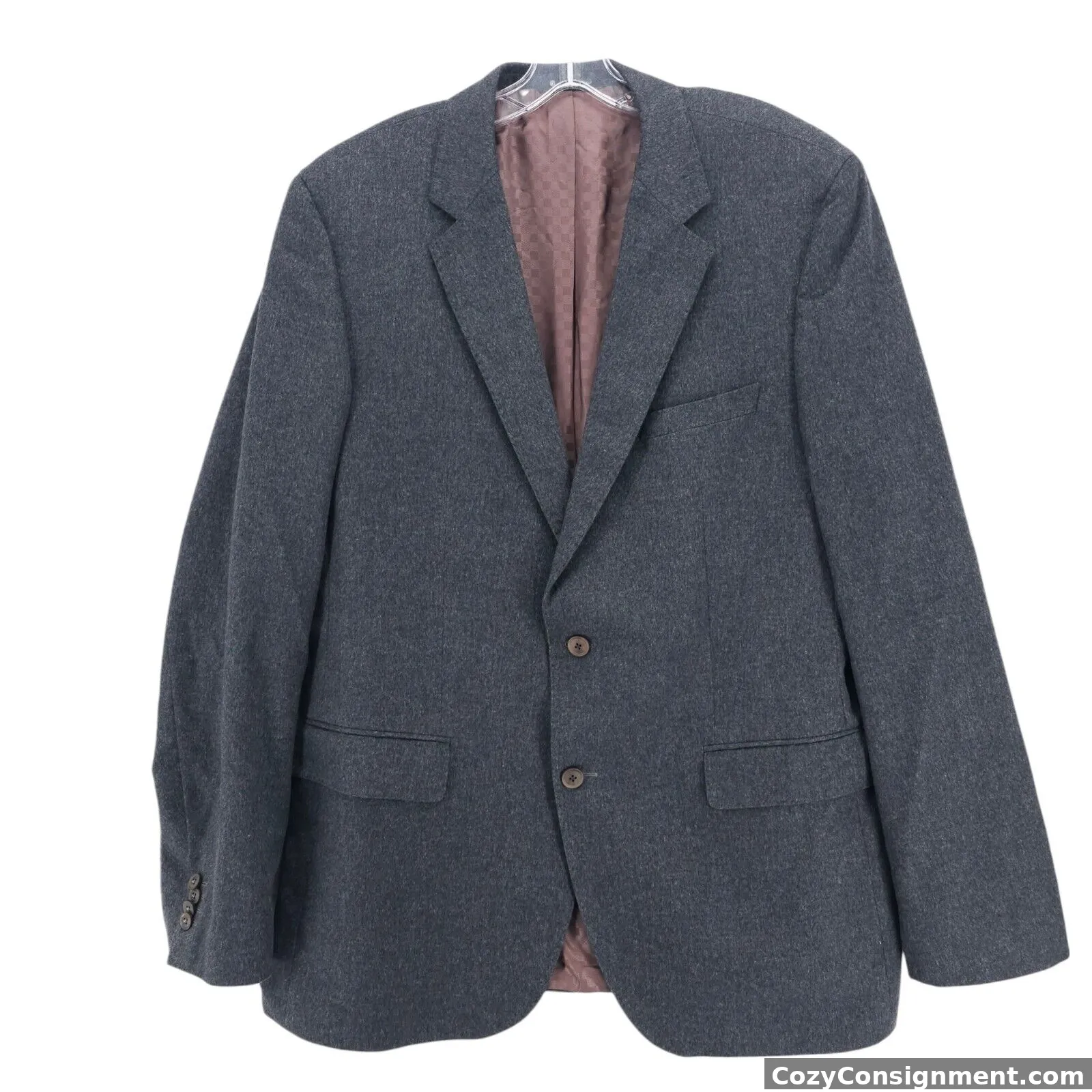 HUGO BOSS Colombo Dark Gray Cashmere Silk Blazer Sport Coat Size 46L