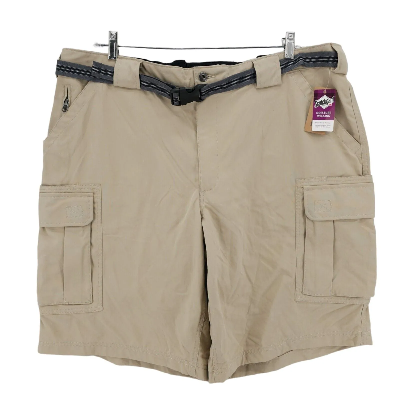 NWT DULUTH TRADING Dry on The Fly 11" Cargo Shorts Khaki Beige Belted 2XL