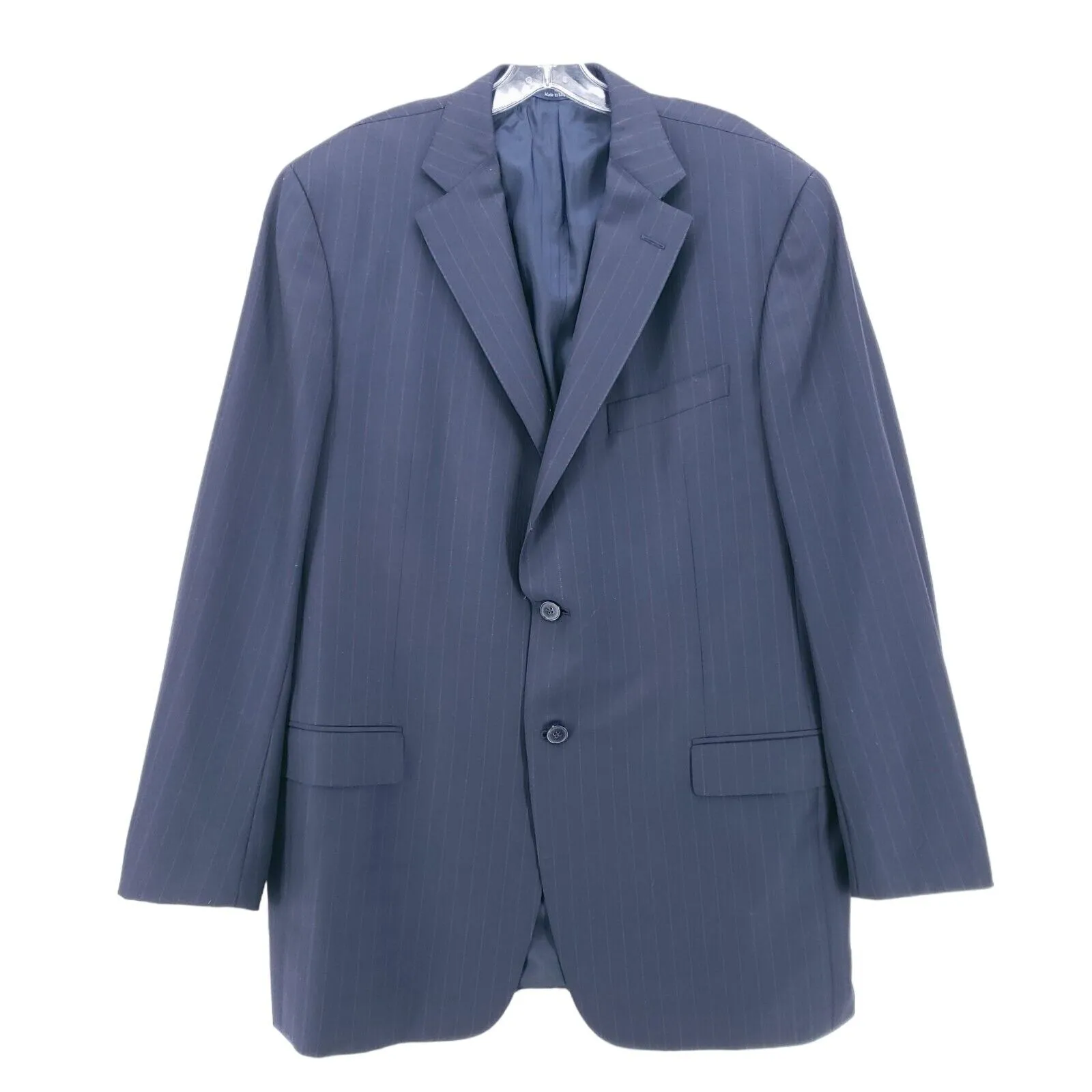 Ermenegildo Zegna Blazer Jacket Traveller Micronsphere Navy Pinstriped IT 56L