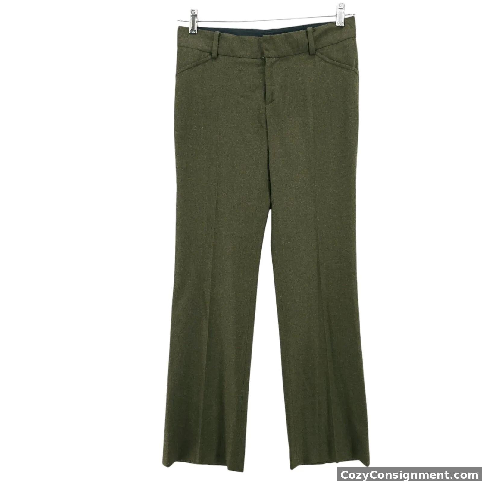 RALPH LAUREN BLACK LABEL Green Women's Dress Pants Straight Wool Angora Size 2