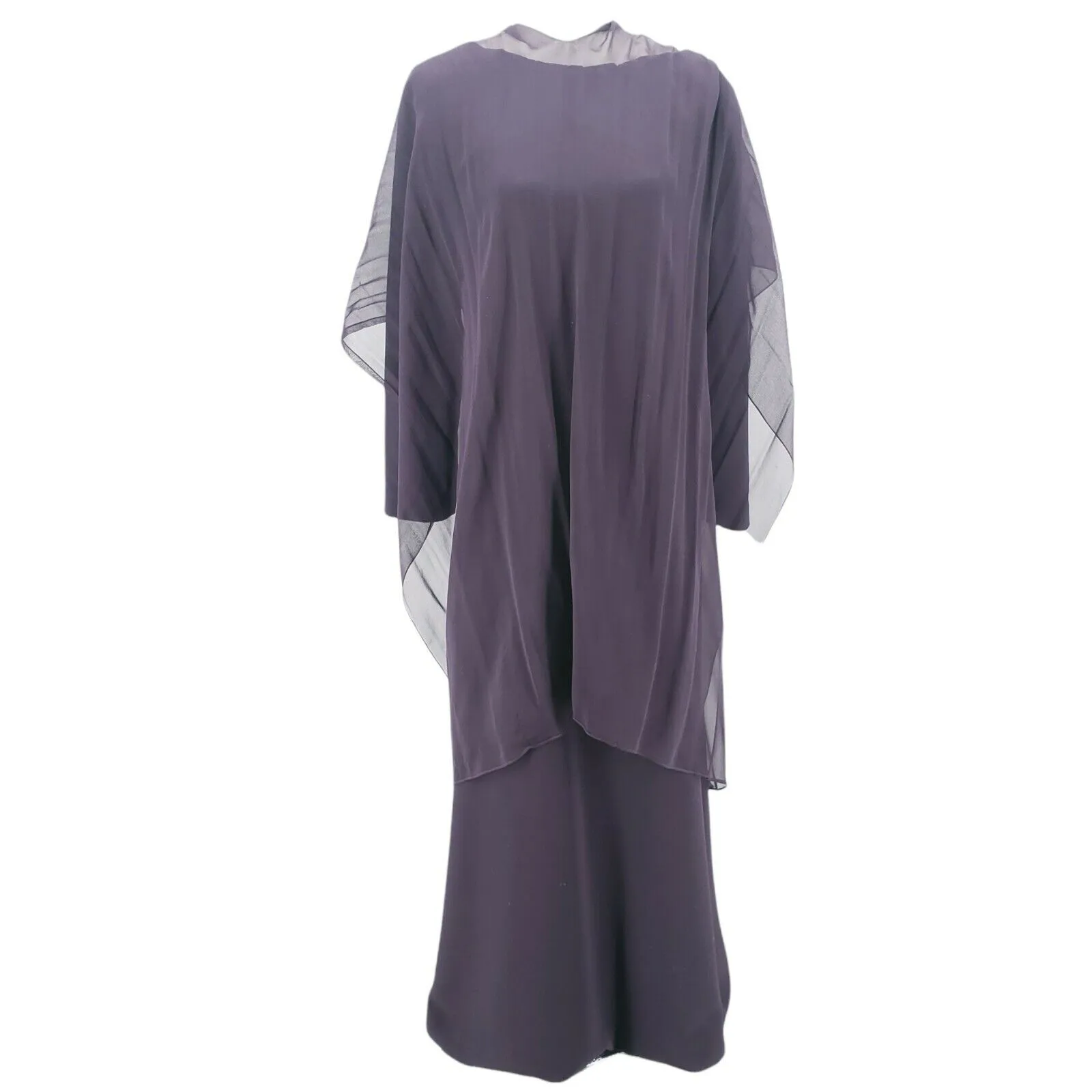 DARBY SCOTT Purple Evening Formal Dress Long Maxi Chiffon Overlay Size 14