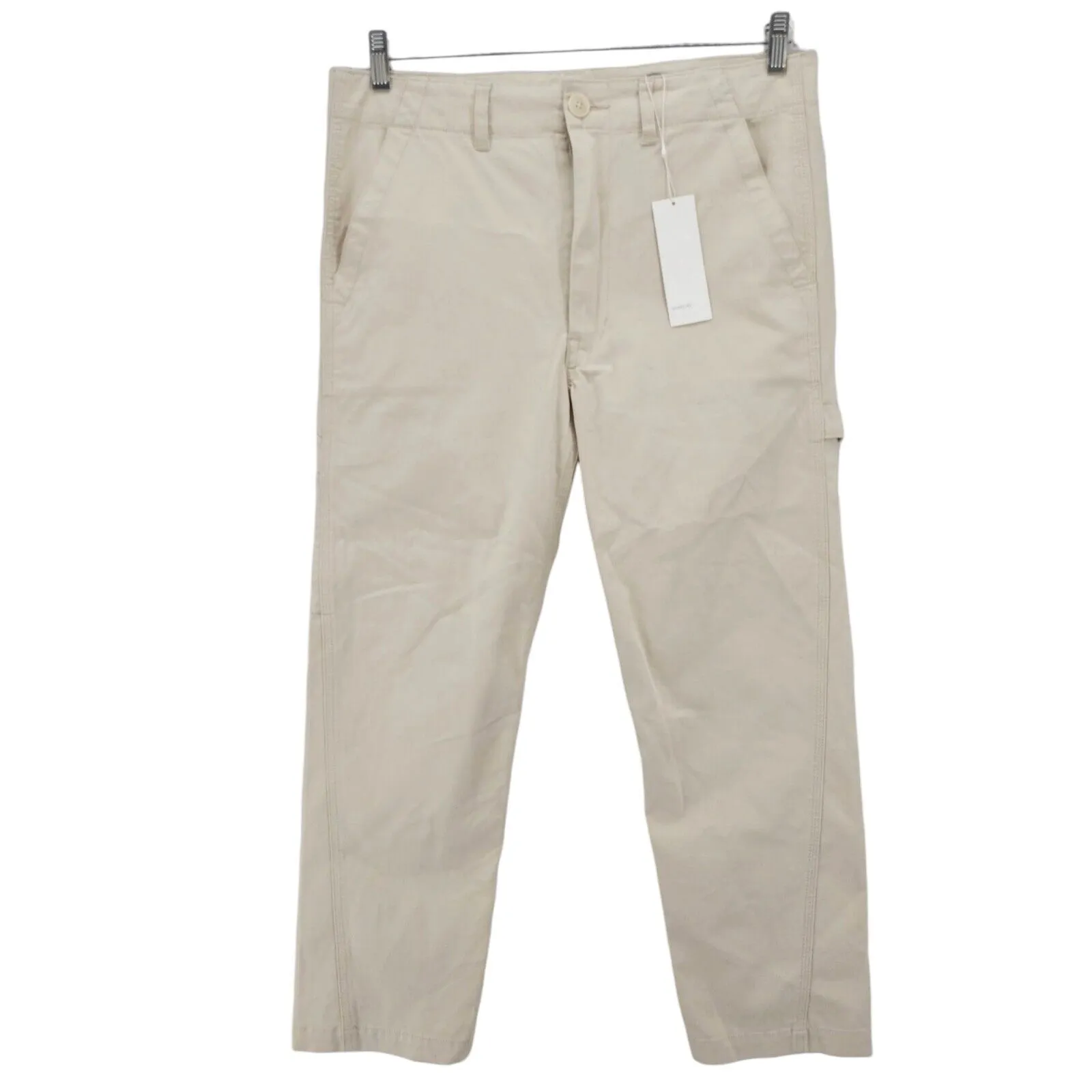 NWT VINCE Pants Utility Carpenter Cropped Off White Beige Size 30