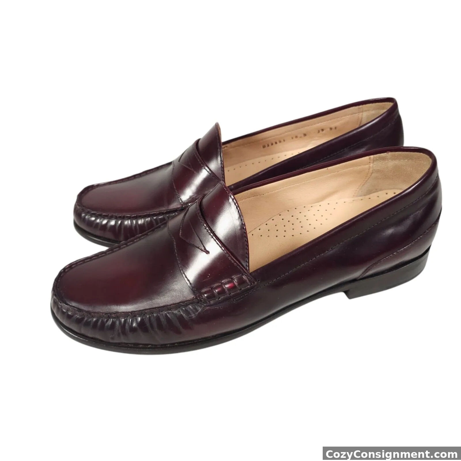 COLE HAAN Womens Air Penny Loafer, Zinfandel Burgundy Brown Leather, Size 10 B