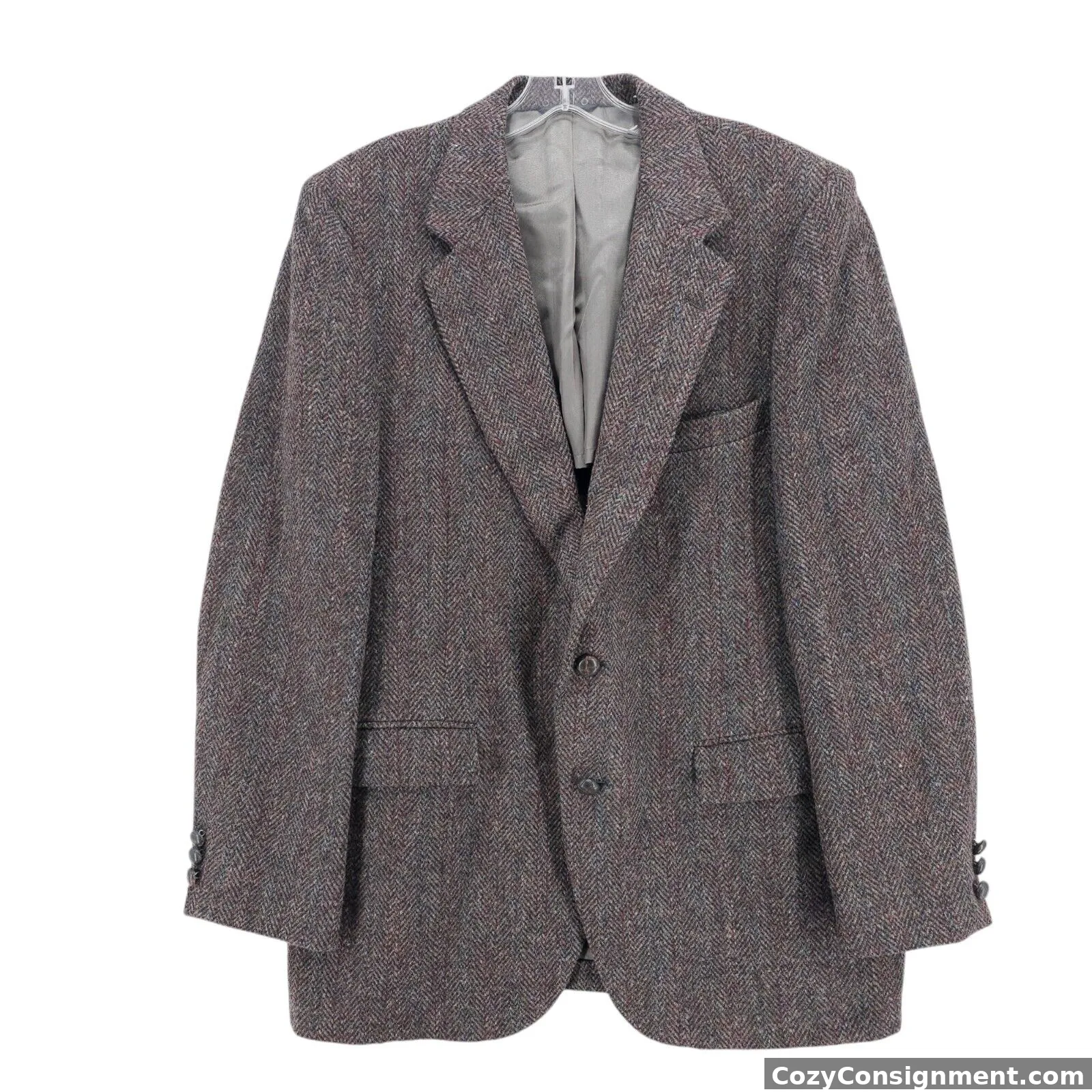 HARRIS TWEED Herringbone Blazer Sport Coat 100% Scottish Wool Est Size 40R