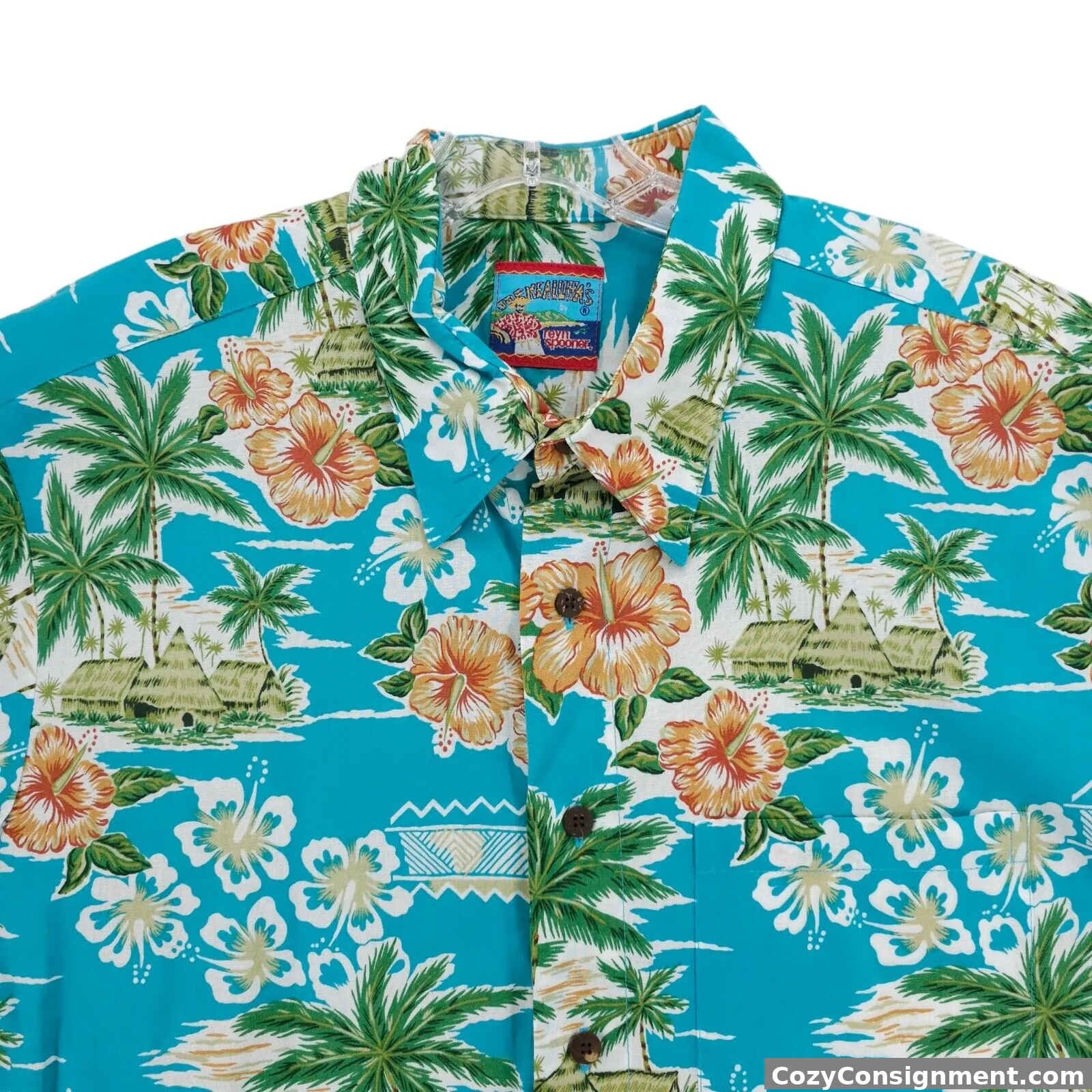 Joe Kealoha’s REYN SPOONER Floral Hawaiian Shirt Hibiscus All Over Print XL