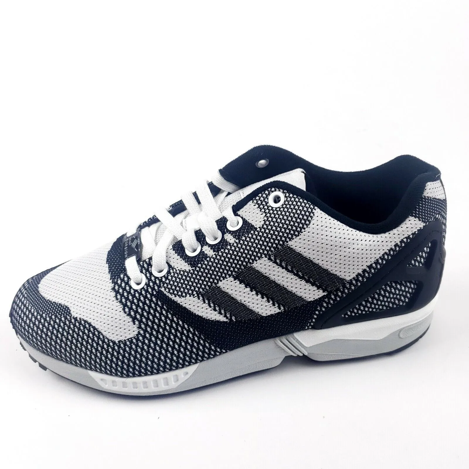 ADIDAS ZX FLUX WEAVE Oreo B34897 Black White Onix Torsion Size 7.5