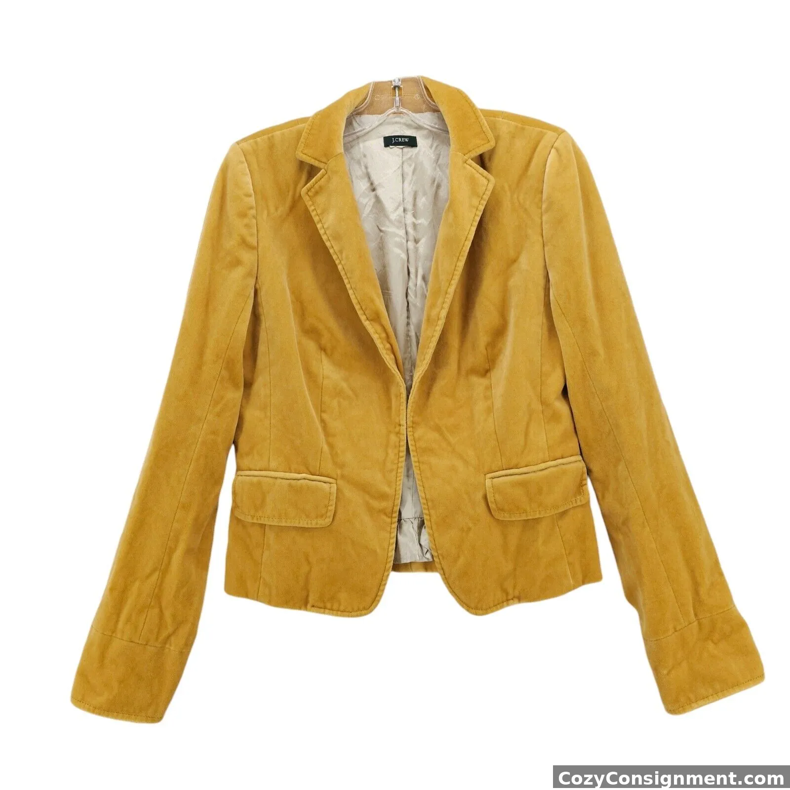 J. CREW Ecole Blazer Yellow Velvet jacket Style 97130 Size Estimated XS