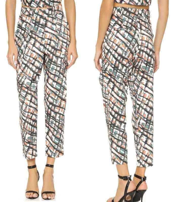 RONNY KOBO Ariyah Pants Multi Geometric Pattern Tapered High Rise Size XS - NWT