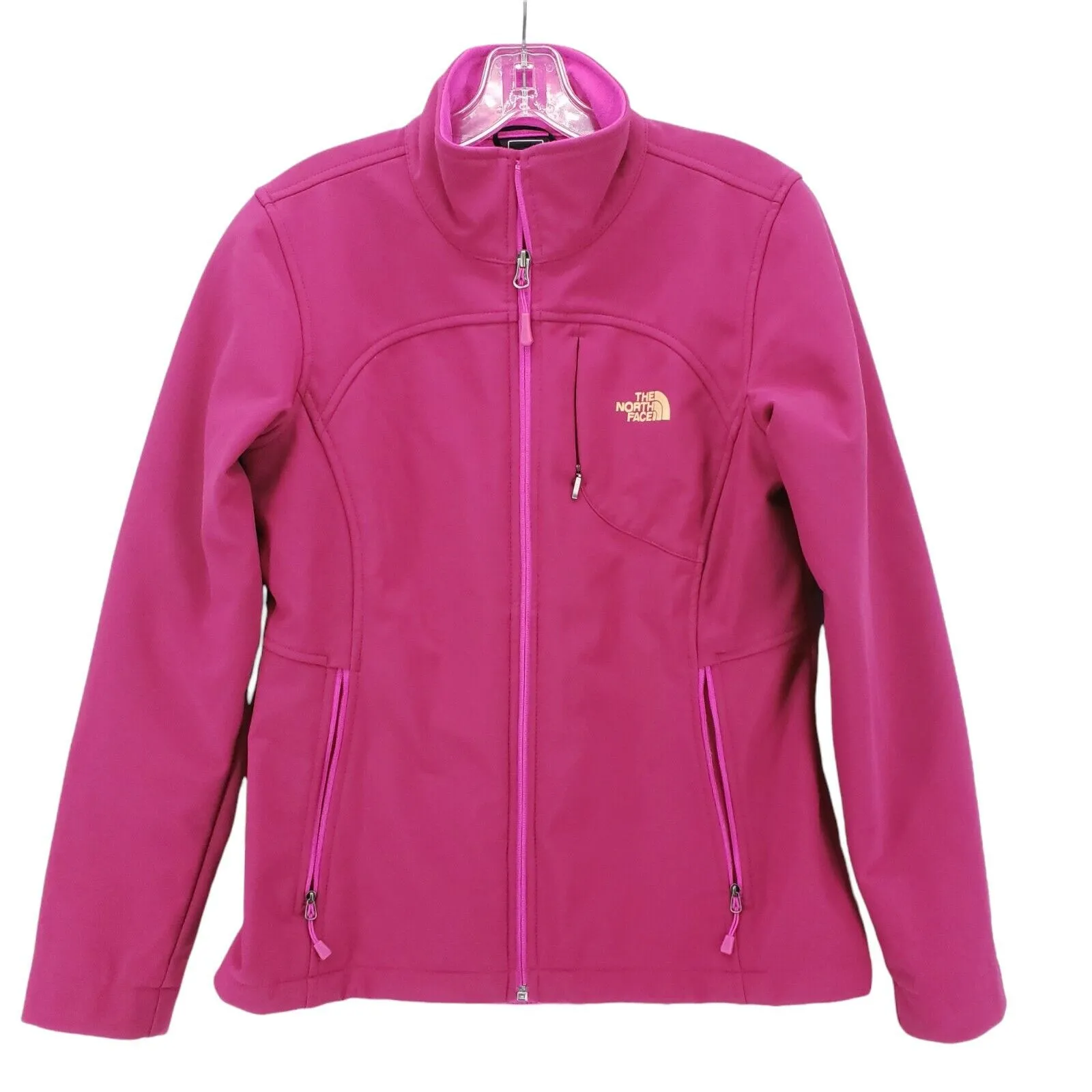 THE NORTH FACE Women Apex Bionic Full Zip Windwall Jacket Fuchsia Pink MEDIUM