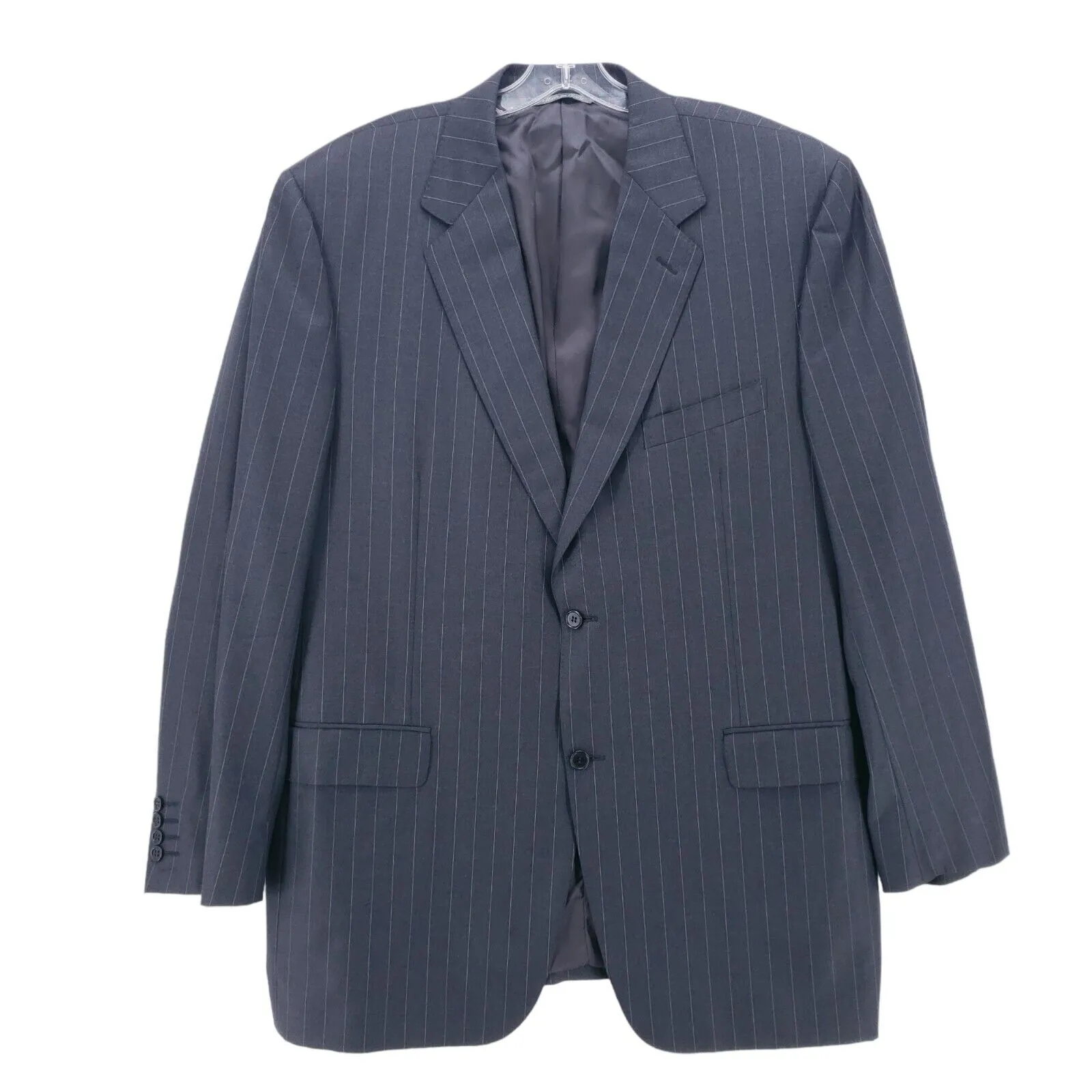 Canali 100% Wool Gray Pinstripe Blazer Jacket MADE IN ITALY Size 56 L