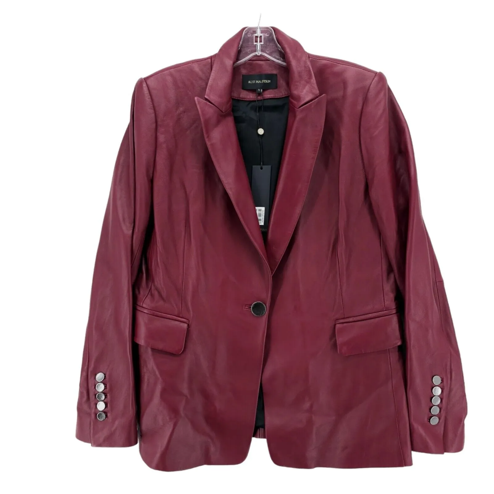 NWT KOBI HALPERIN Red Lamb Leather Jacket Size LARGE MSRP $798