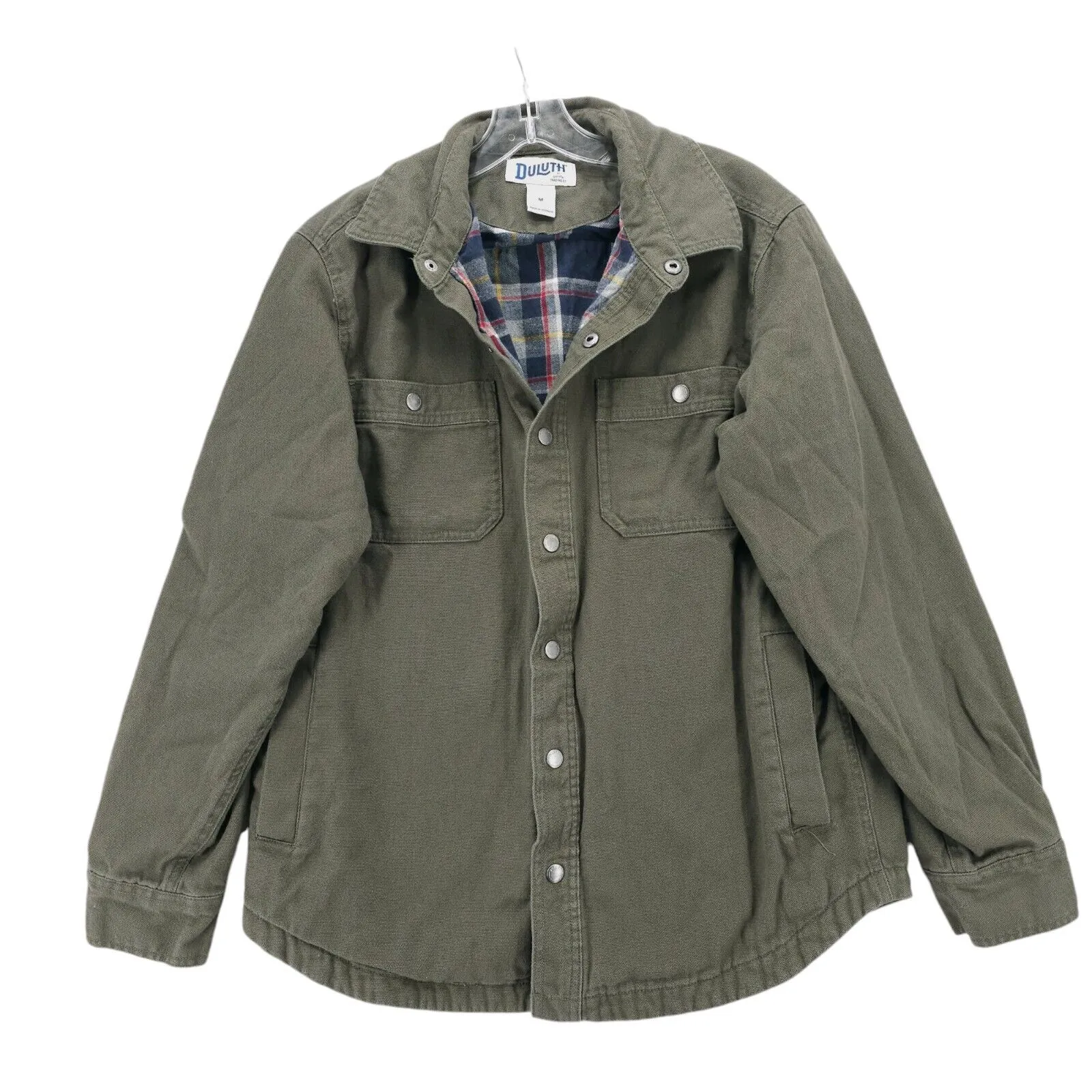 DULUTH TRADING Fire Hose Flannel-lined Limber Jacket Olive Green Men's MEDIUM