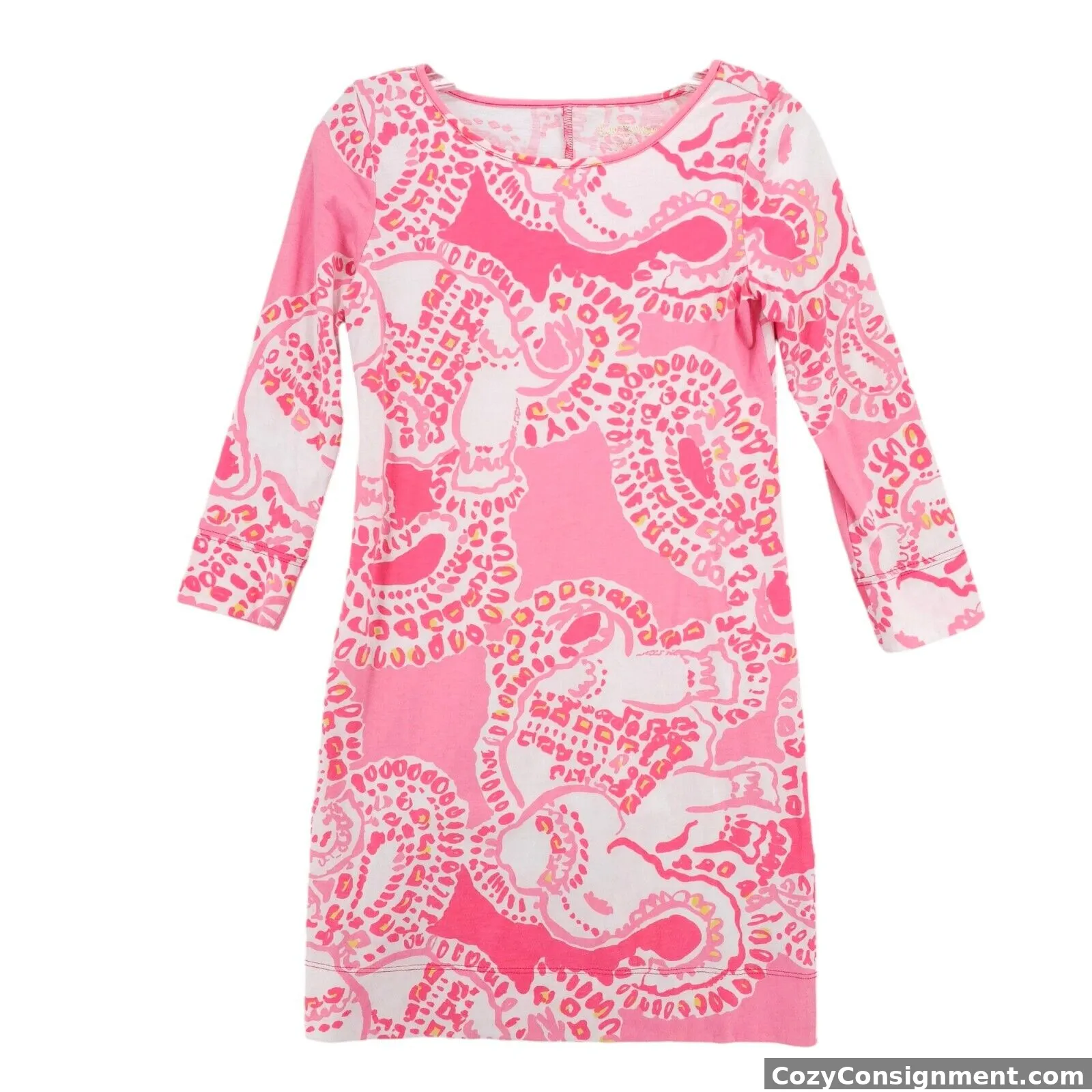 LILLY PULITZER Marlowe Dress Pink Boatneck 100% PIMA Cotton Size XXS