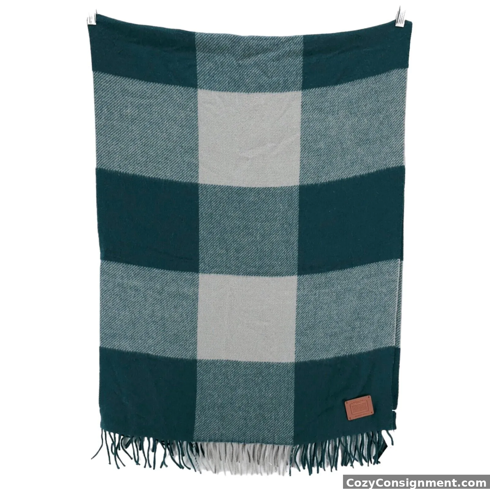 NWT COACH Evergreen Buffalo Plaid Oversized Muffler Scarf F76389