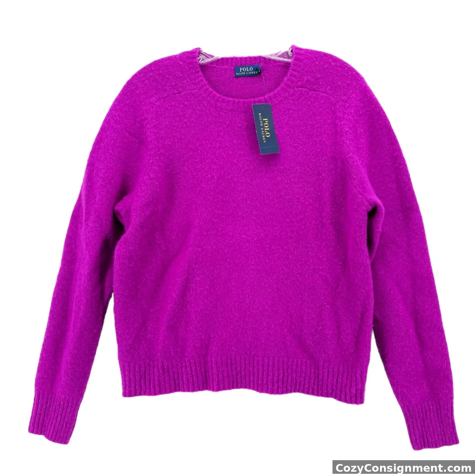 NWT POLO RALPH LAUREN 100% Shetland Wool Sweater Heritage Ultra Purple XL