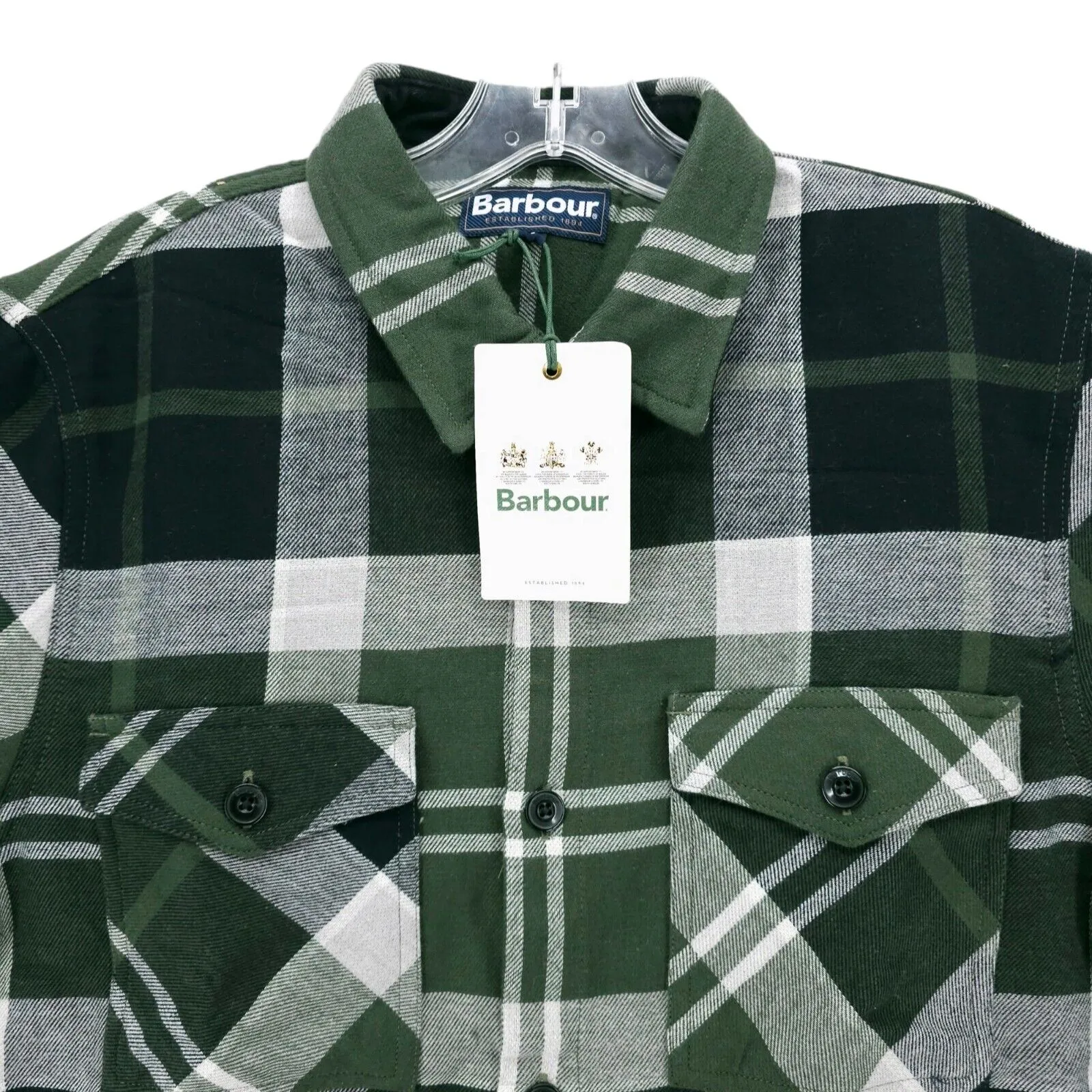 NWT BARBOUR Cannich Overshirt Pine Tartan Green Blue Plaid Size Small - US XS