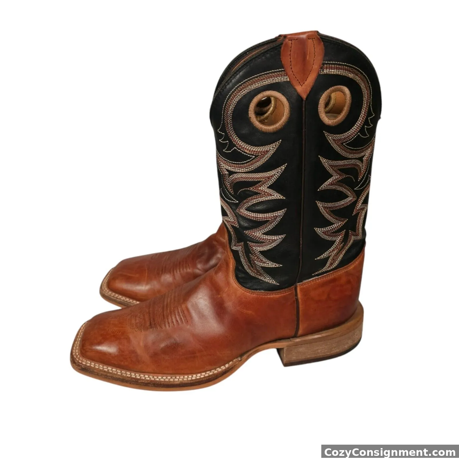 JUSTIN Caddo 11" Western Boot Copper Brown Square Toe Mens Size 10.5 D