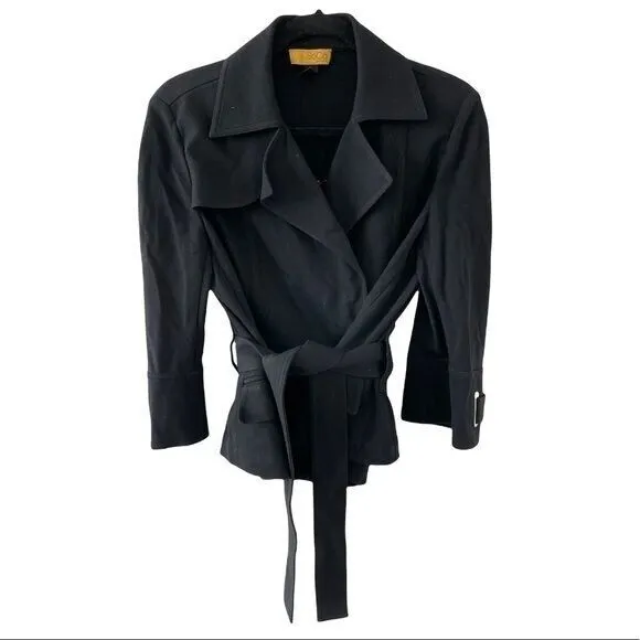 ST JOHN SOCA Belted Black Jacket in Size Small