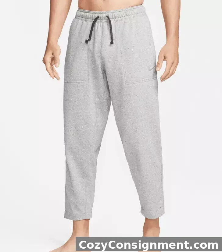 NIKE Yoga Men's French Terry Sweatpants DQ6683-010 Speckled Gray Size XXL