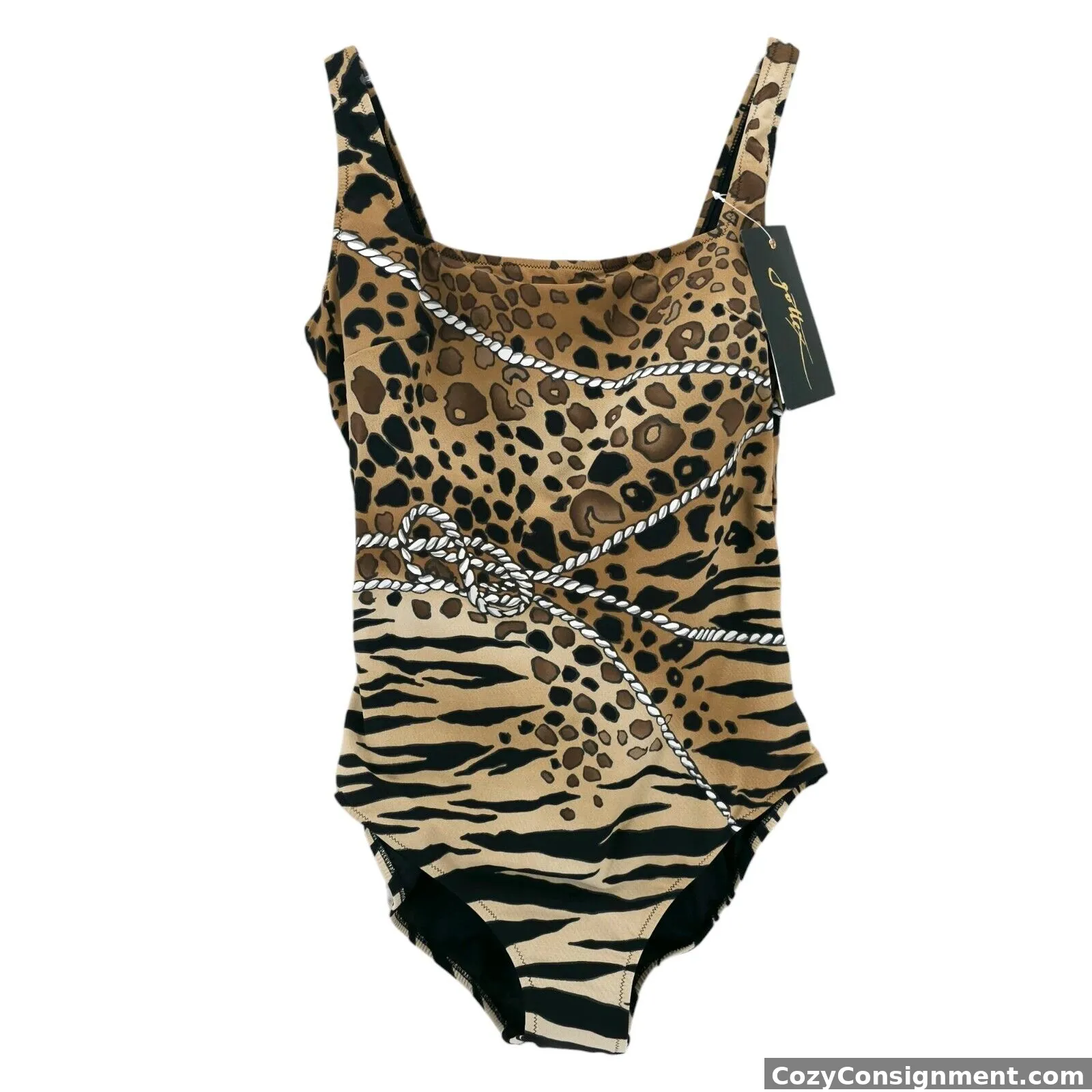 NWT GOTTEX Animal Print One Piece Swimsuit Swim Suit Size US 16