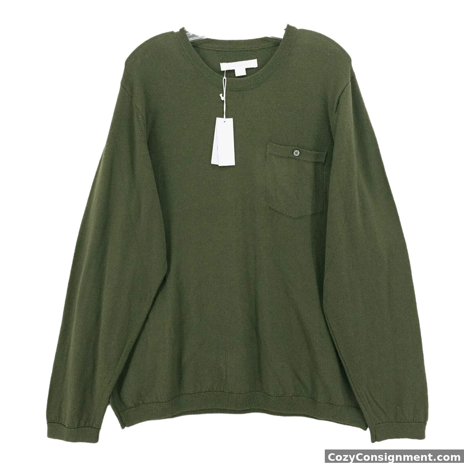 NWT OUTERKNOWN Palisades Pocket Sweater 100% Extrafine Merino Fatigue Green XL