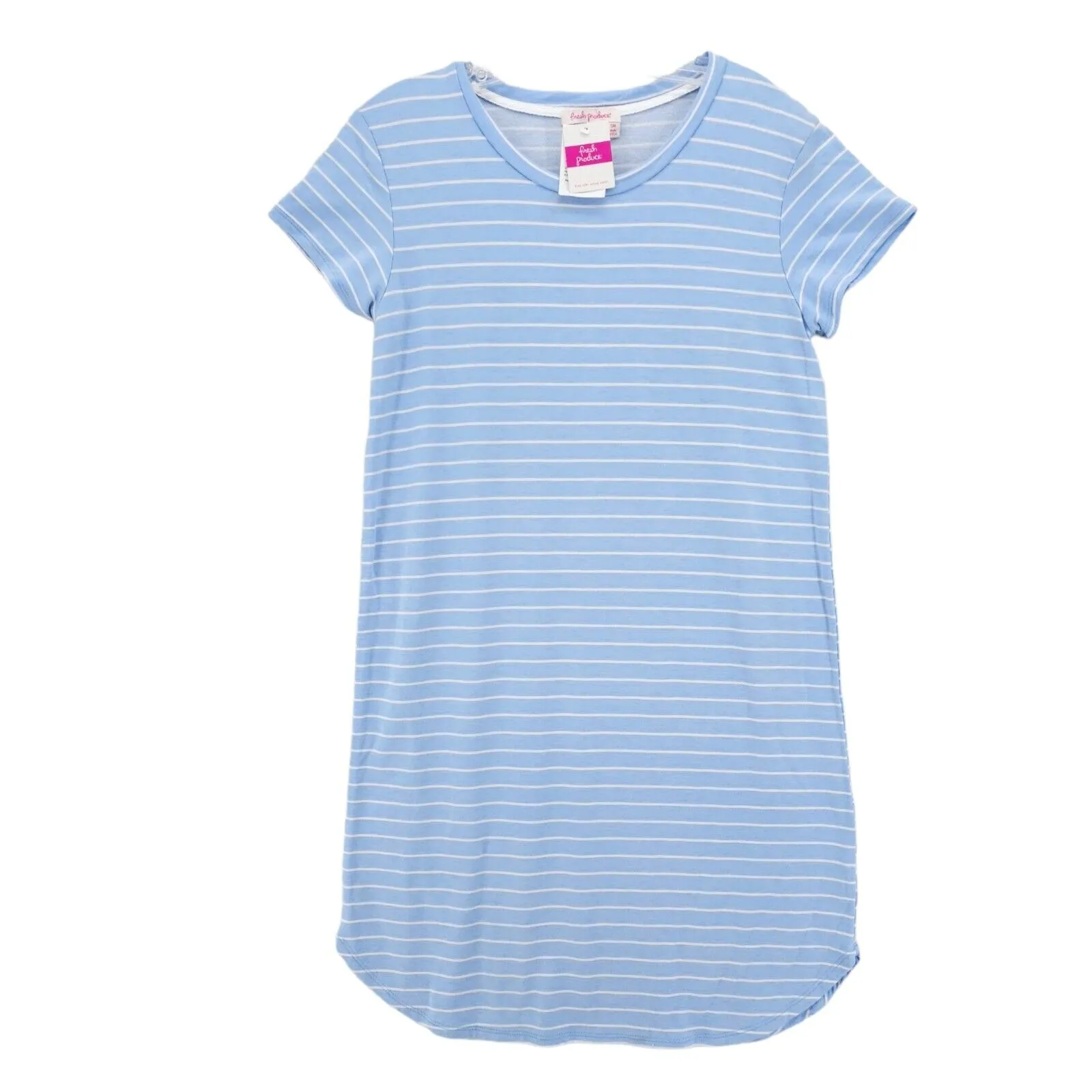 NWT FRESH PRODUCE Bayside Blue KYLIE Striped Short Sleeve T-Shirt Dress SMALL