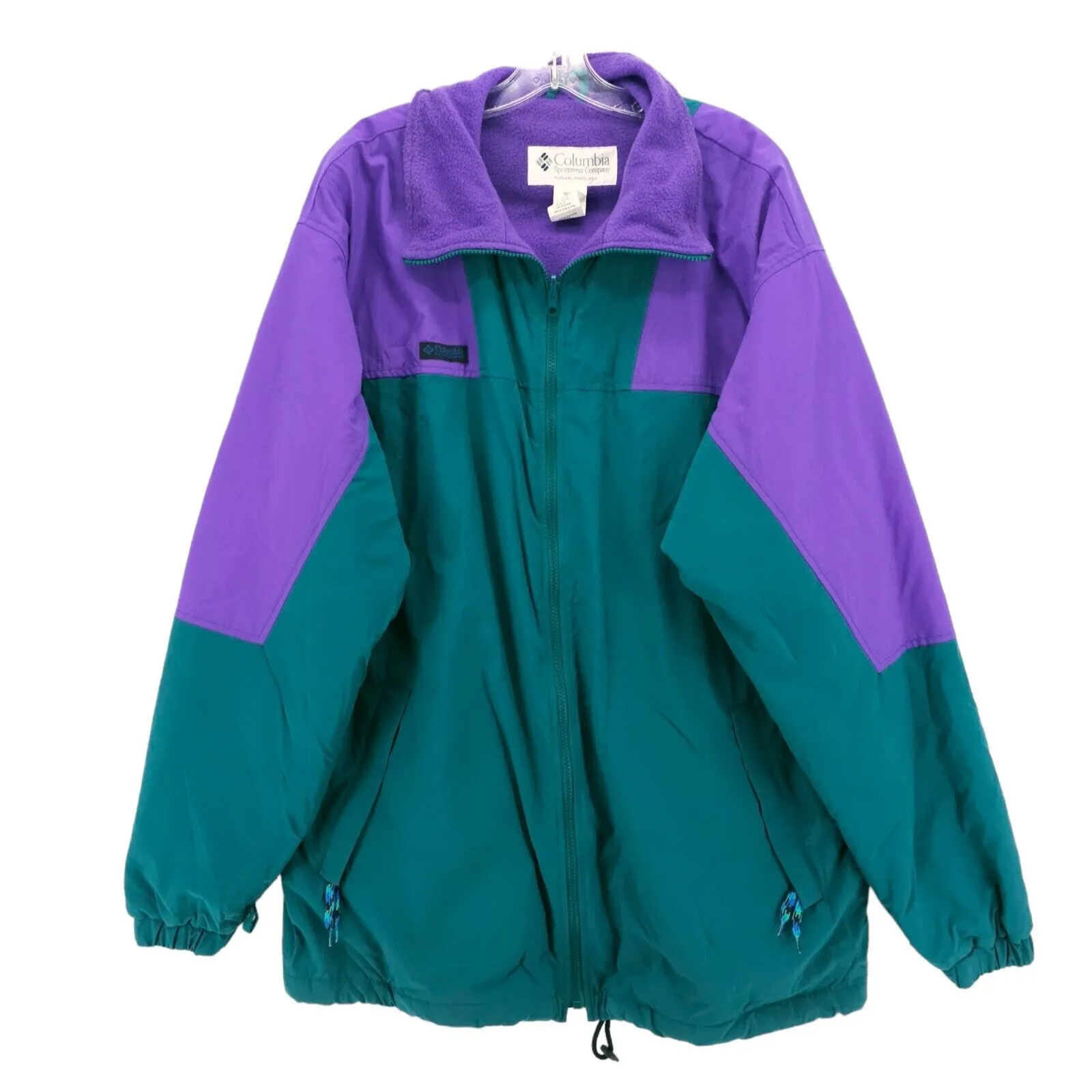 COLUMBIA y2k Jacket Teal Purple Colorblock Interchange Inner Jacket ONLY XL TALL