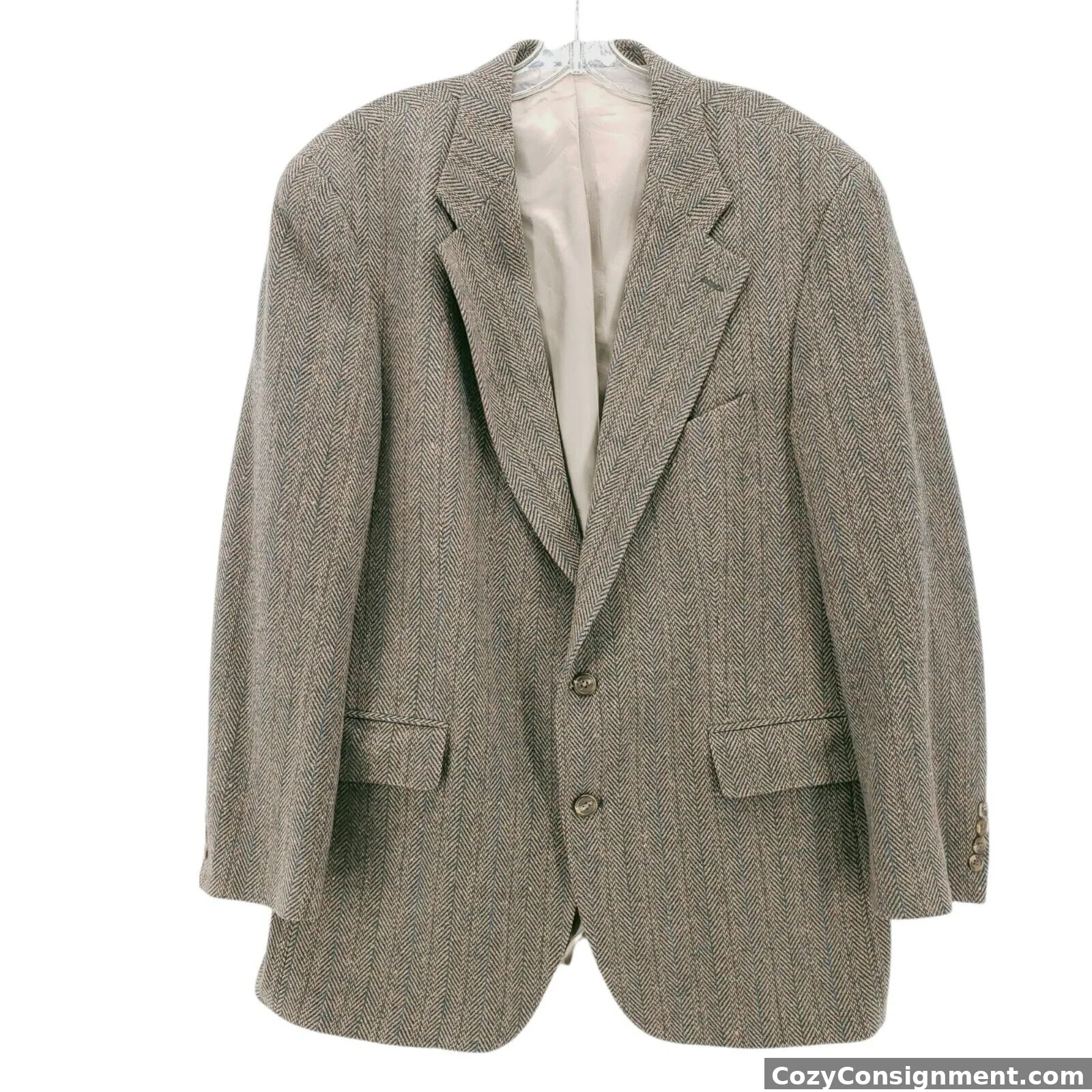 Polo University Club Ralph Lauren Herringbone Wool Tweed Blazer Jacket 43 T