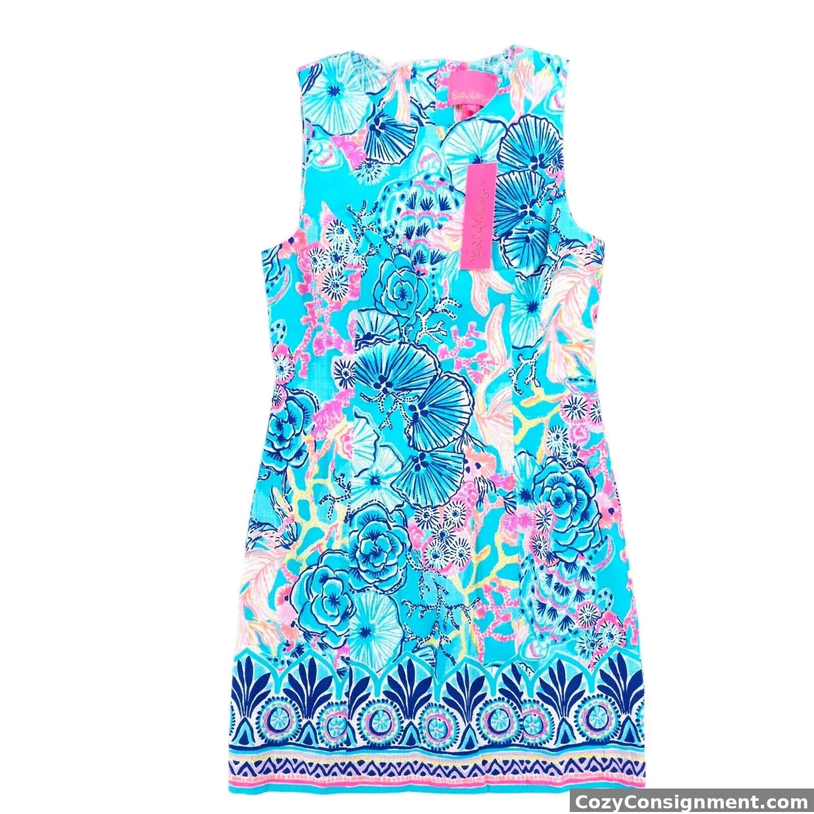 NWT LILLY PULITZER Mila Stretch Shift Dress Bali Blue Once Upon a Tide Size 4