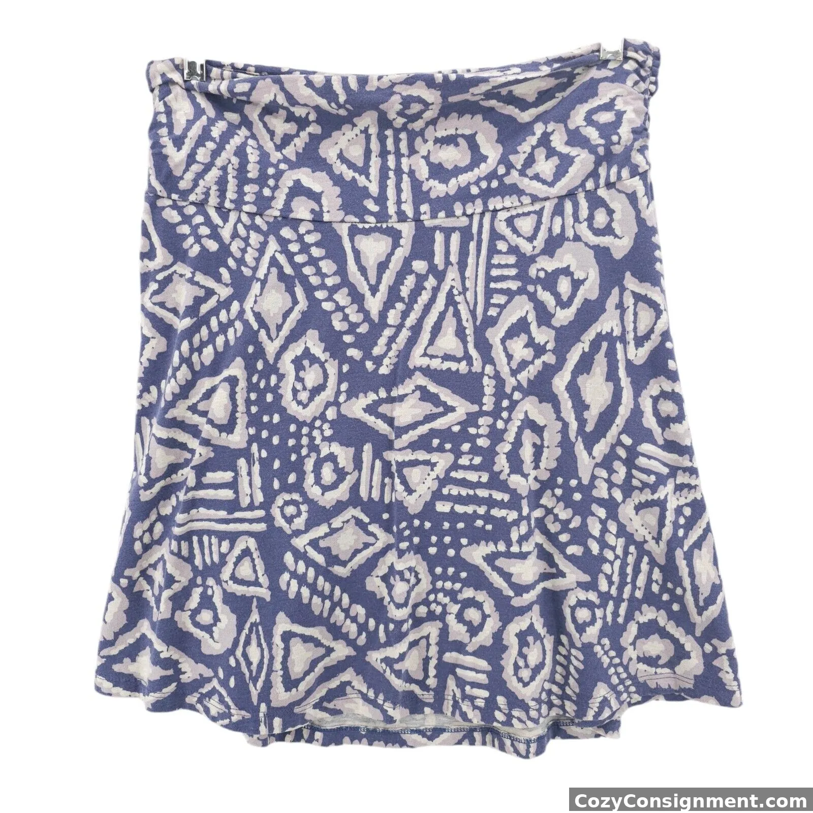 TOAD & CO Chaka Skirt Geometric Print Ruched Tencel Lyocell Organic Cotton SMALL