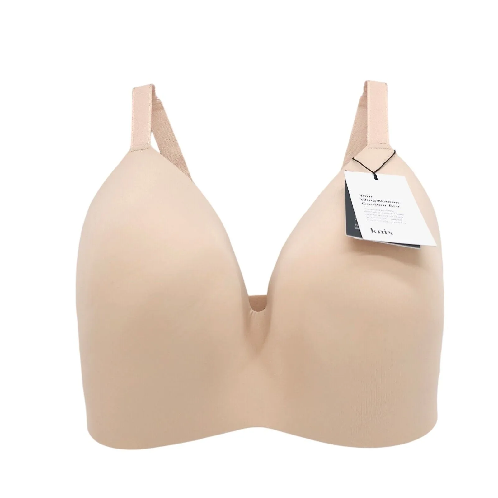 NWT KNIX WingWoman Contour Bra WARM SAND Beige Wireless Plunge Molded Size 7++