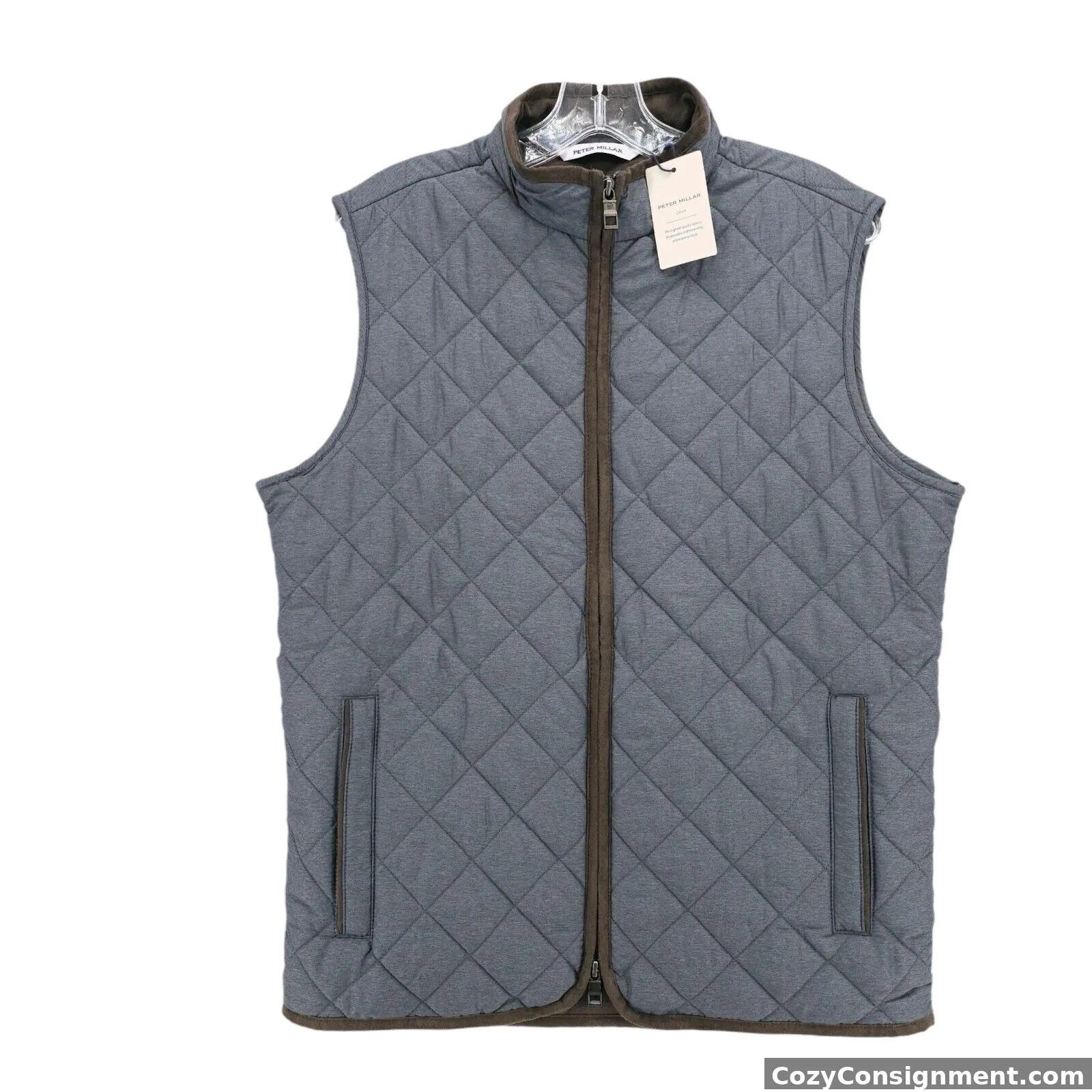 NWT PETER MILLAR Crown Essex Vest Quilted Travel IRON Gray Men's Size SMALL