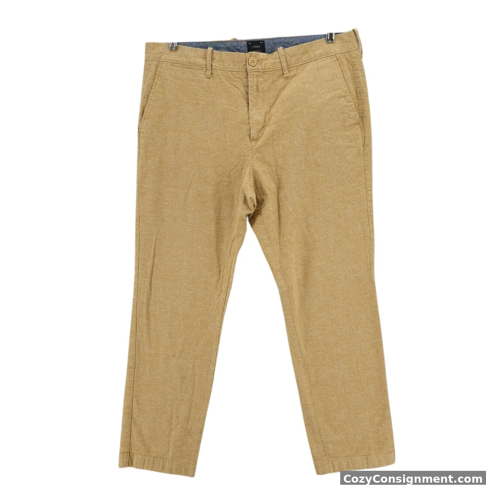 J CREW Men's Linen Blend Stretch Chino Pants Beige  Straight 770  34 x 30