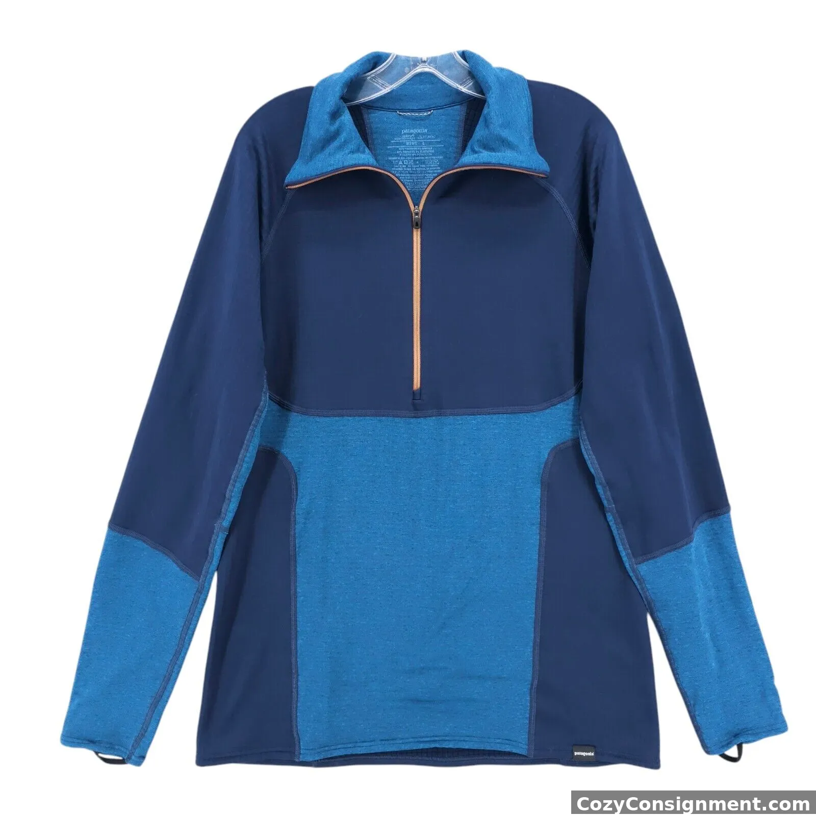 PATAGONIA Men’s Capilene 4 Pro 1/4 Zip Expedition Weight Base Layer Blue LARGE