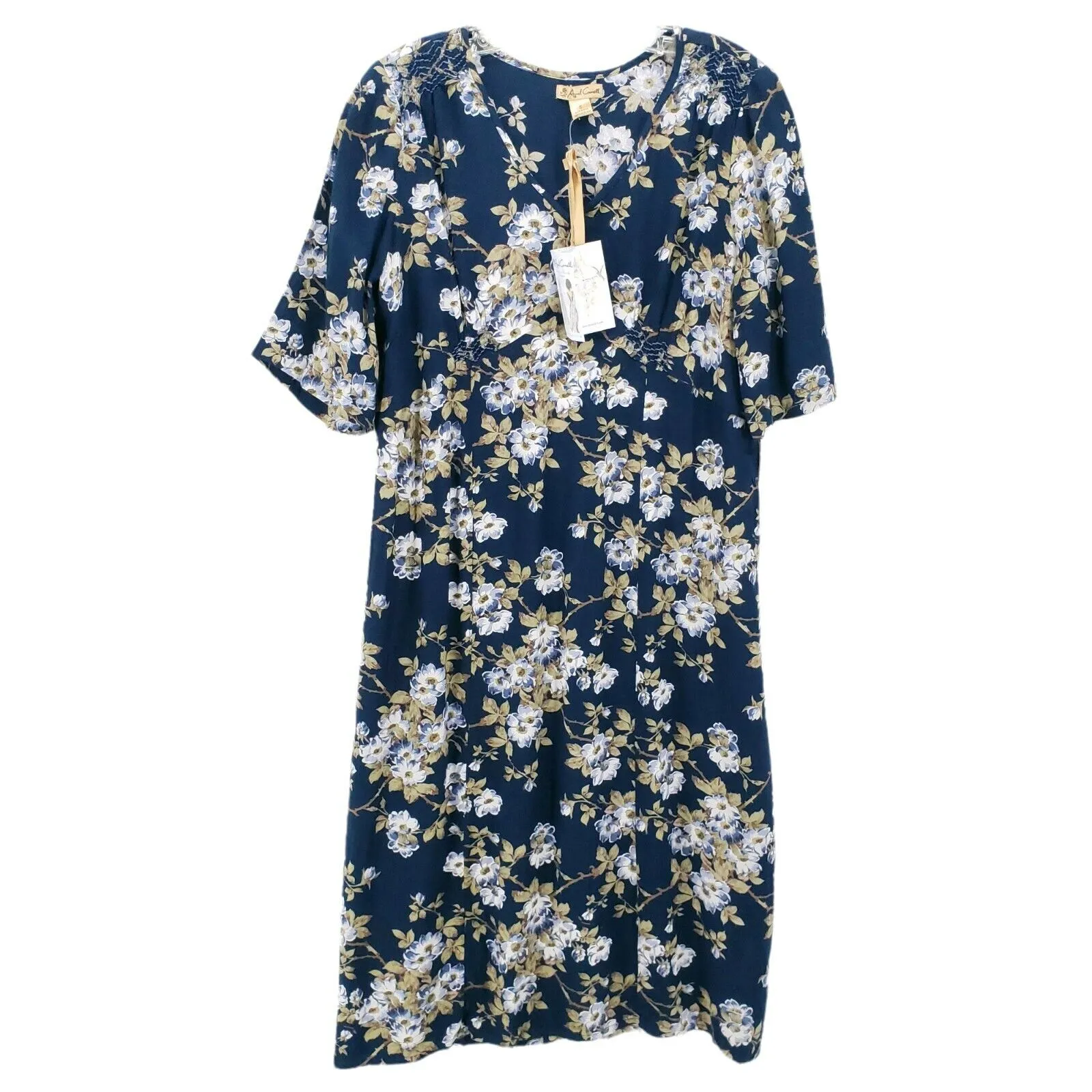 New April Cornell Blue Floral Dawn Dress Flowy Boho Half Sleeve NWT Size SMALL