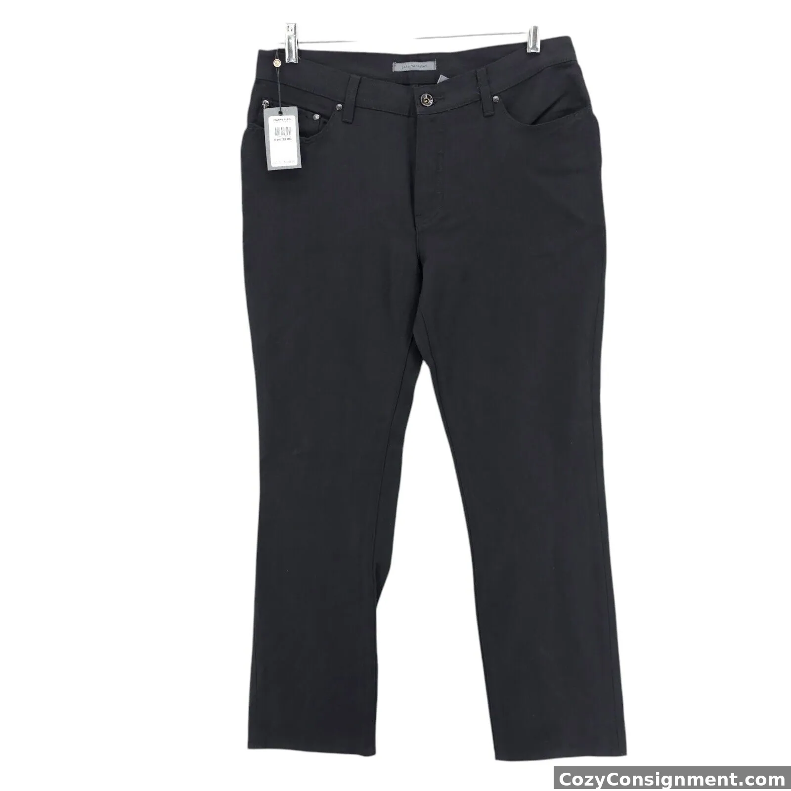 NWT JOHN VARVATOS Skull Pants Linen Wool Black (J244P4-ALBD) Size 33 R