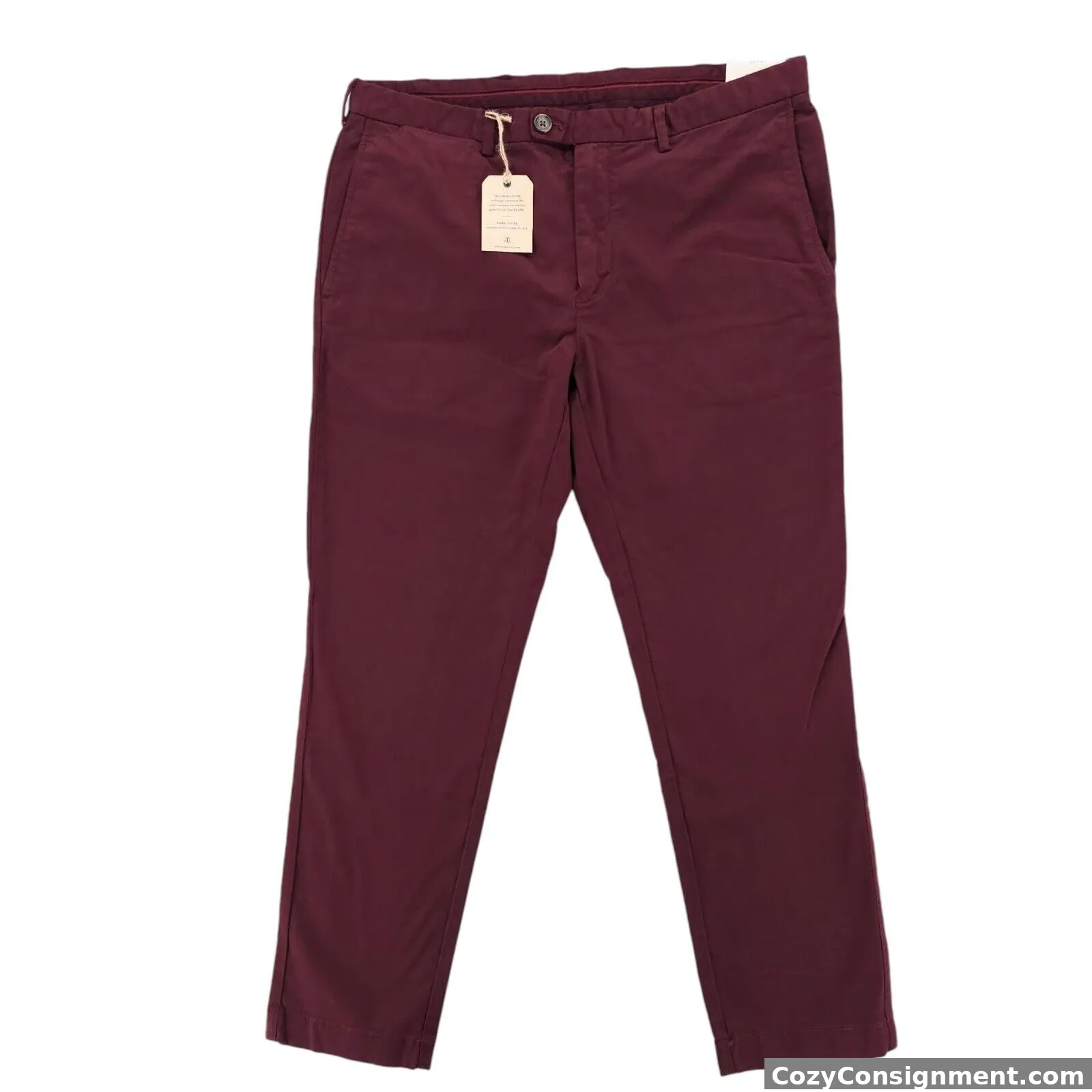 NWT BROOKS BROTHERS Red Garment Dyed Chino Pants Slim Fit Stretch 36x30