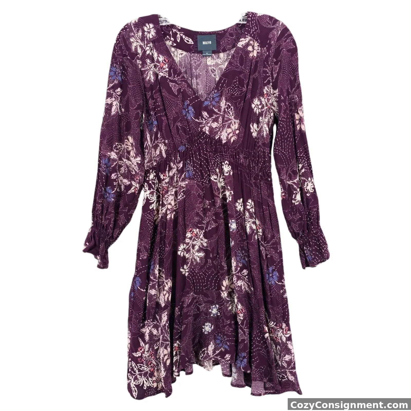 MAEVE Anthropologie Monaco Purple Floral Dress Size SMALL