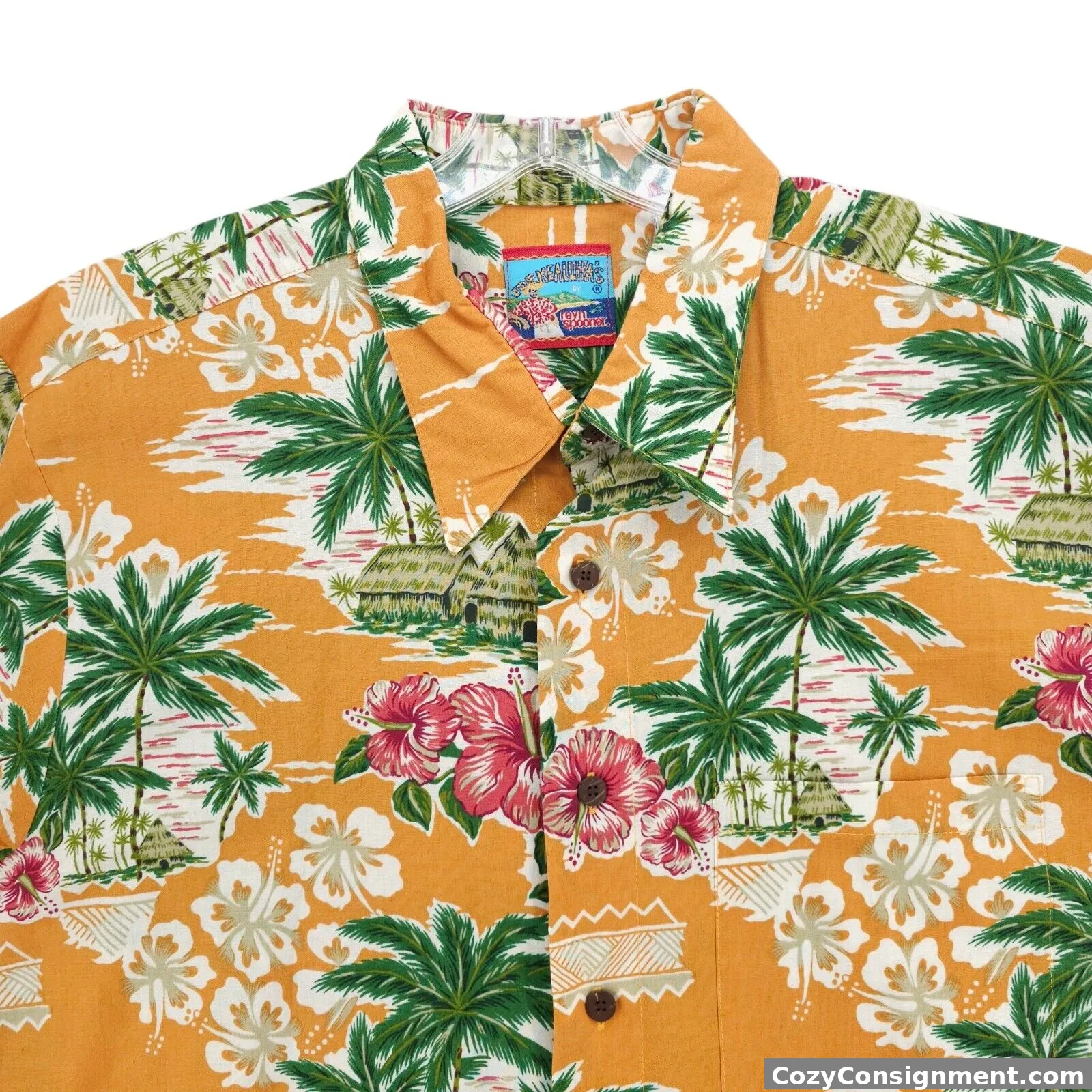 REYN SPOONER Joe Kealoha’s Hawaiian Shirt Floral Hibiscus All Over Print XL