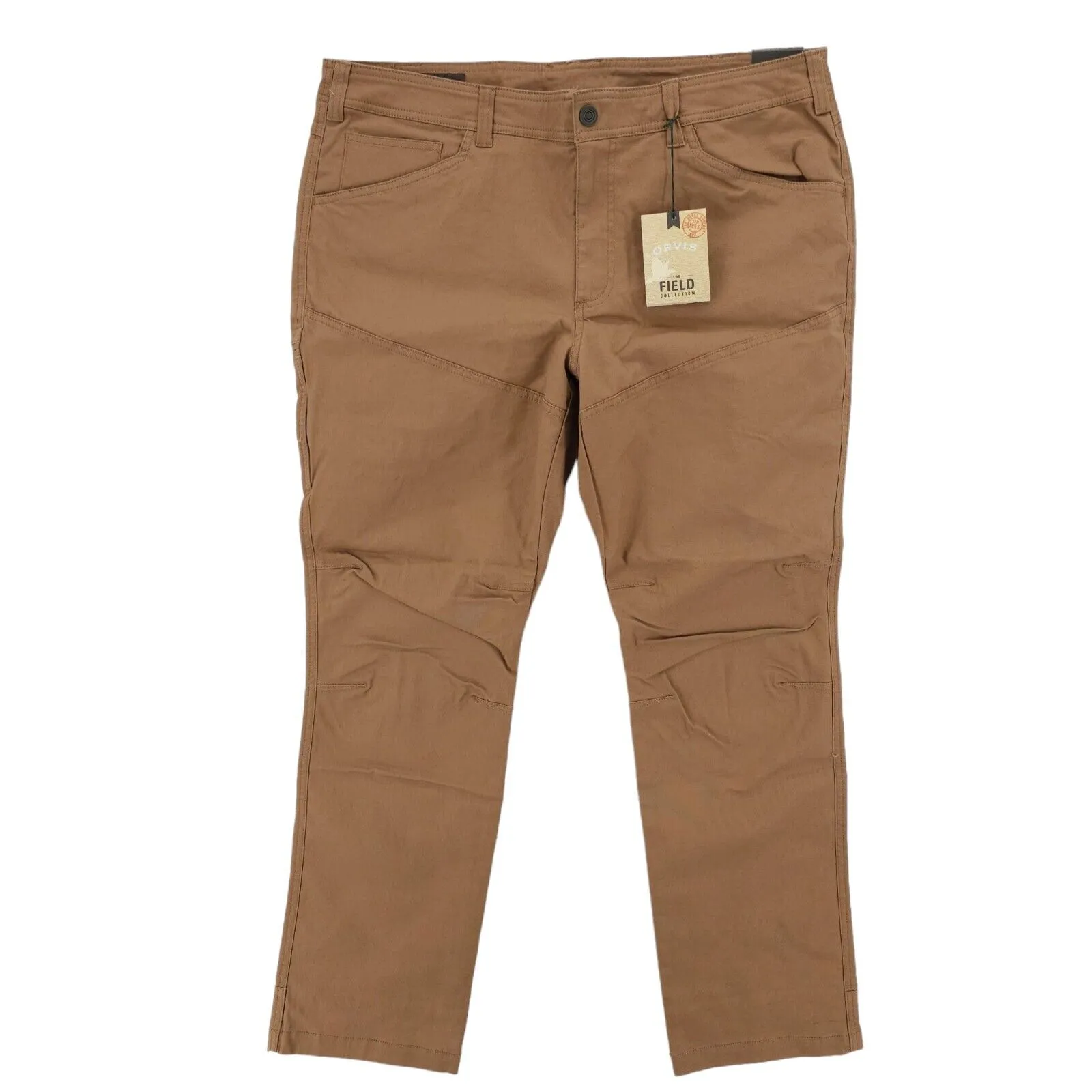 NWT ORVIS The Field Collection Brown Pants Cotton Spandex Stretch Size 38x34