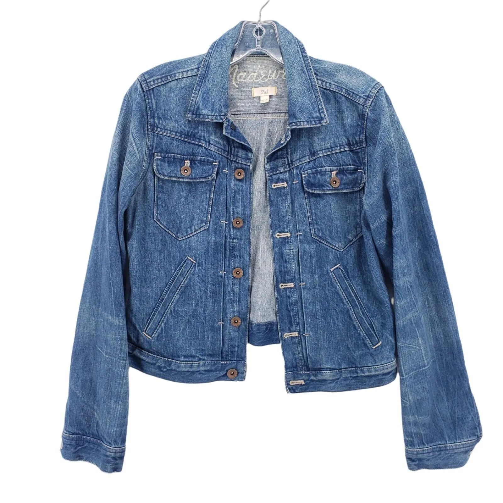 Madewell Jean Jacket in Pinter Wash Blue Denim Size SMALL