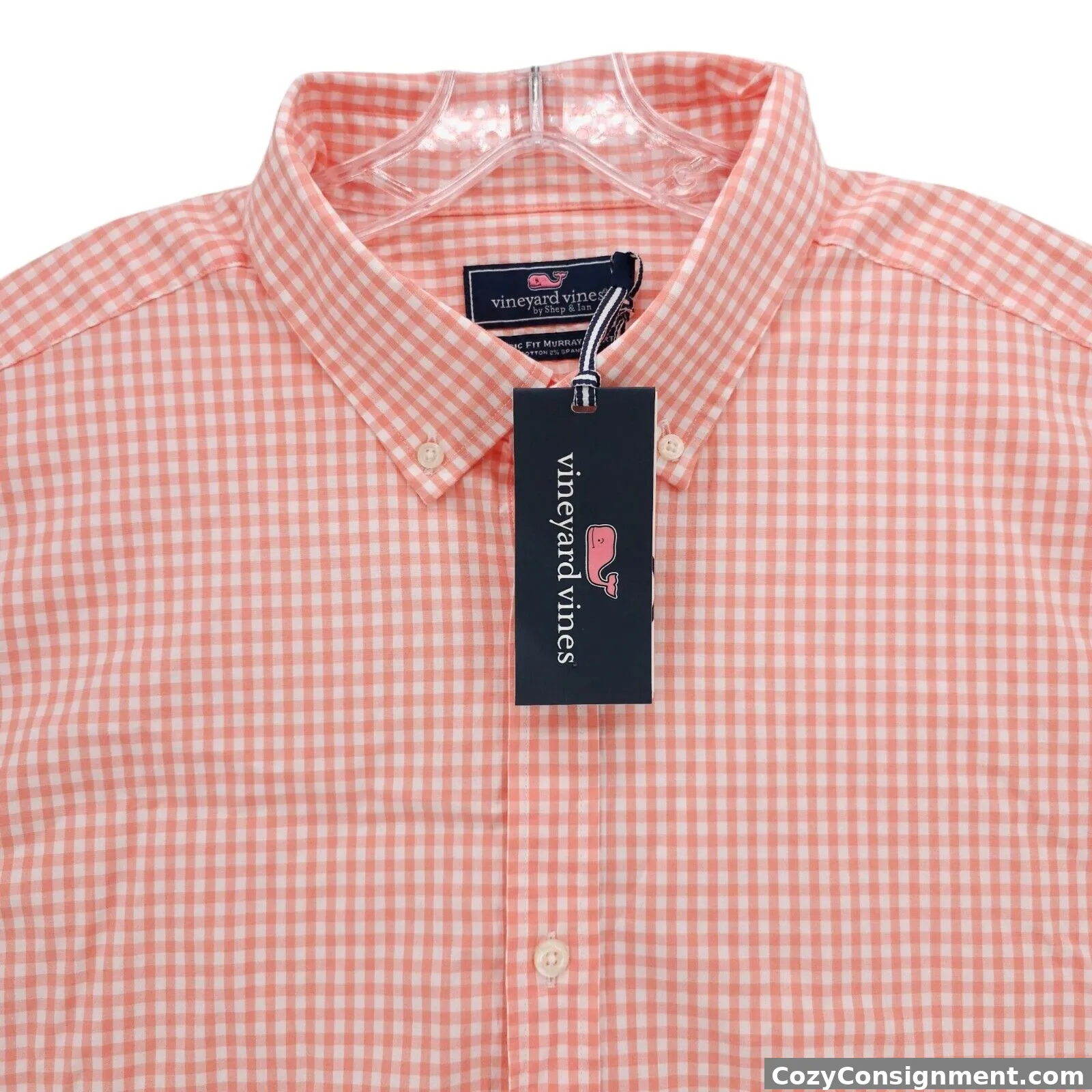 NWT VINEYARD VINES Classic Fit Murray Shirt Poplin Gingham Toucan Orange XXL