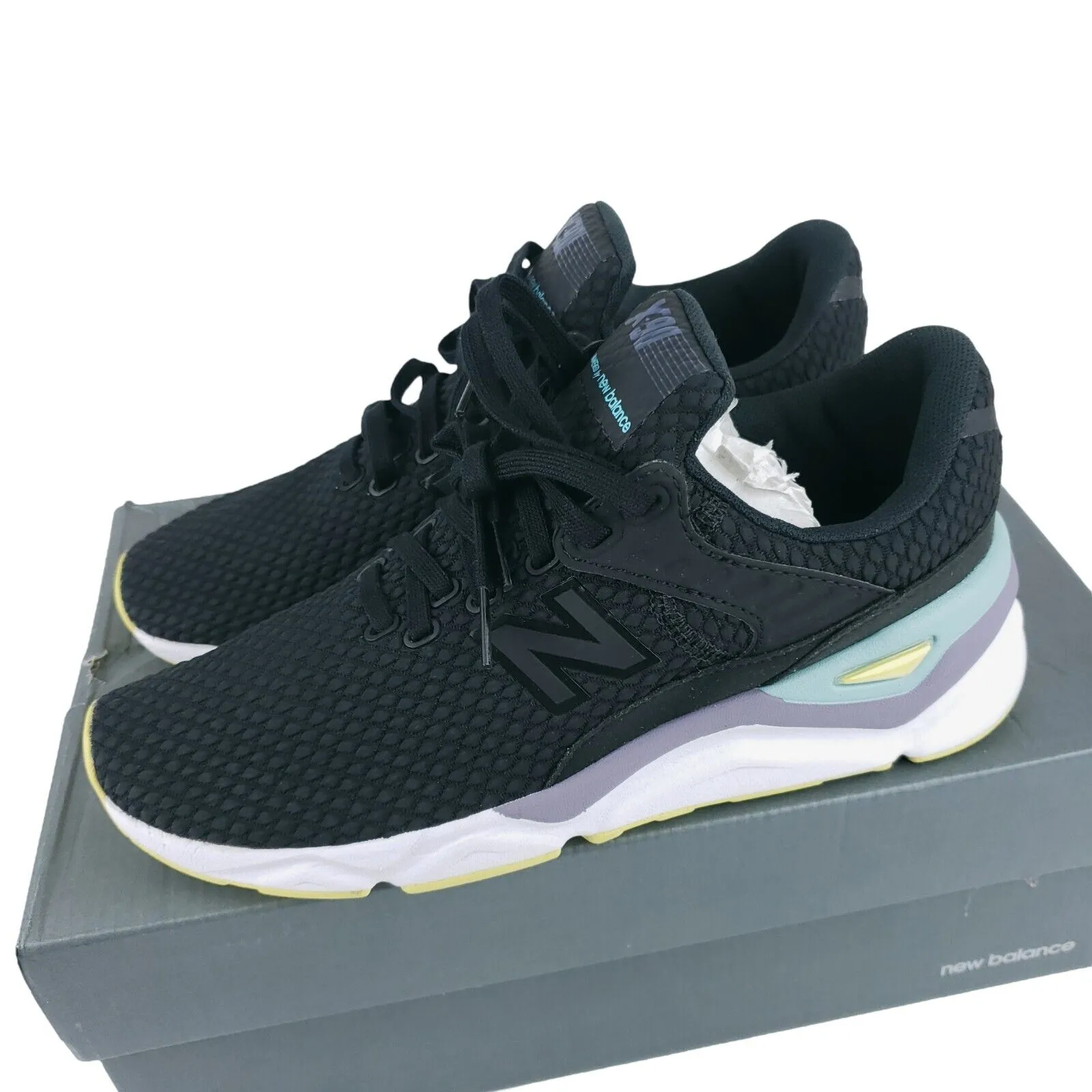 NEW BALANCE Lifestyle Black Lemonade Sneakers Fabric Upper WSX90CLD Women's 8