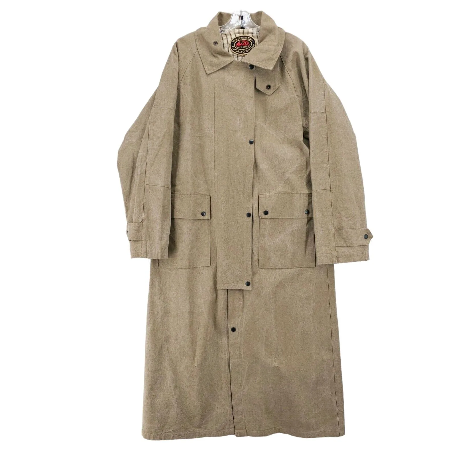 The Australian Outback Collection Tan Brown Duster Coat Canvas Men's SMALL