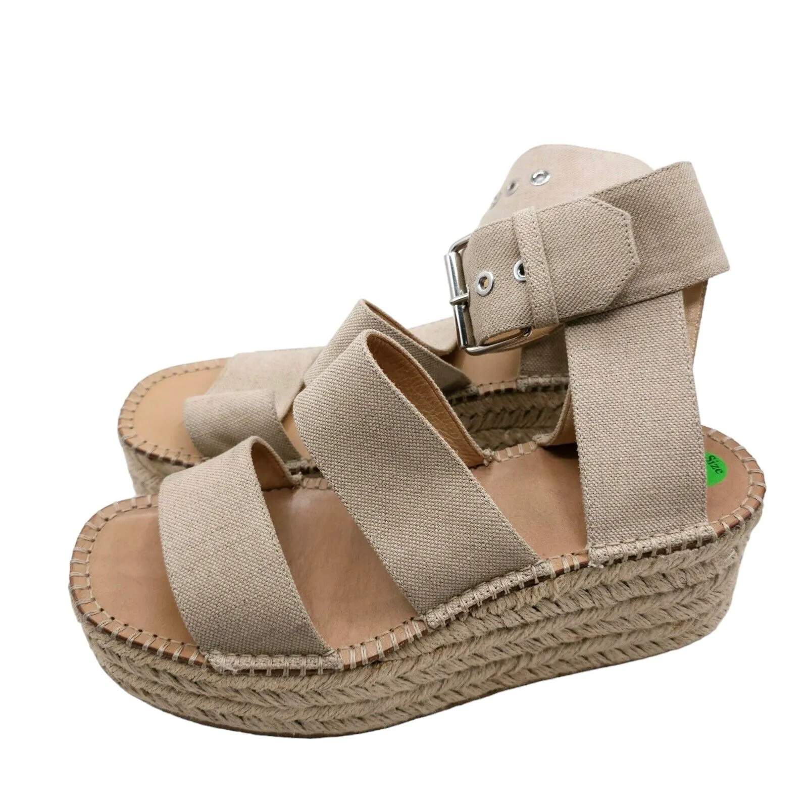 Rag&Bone Espadrille Platform Wedge Sandals Strappy Ankle Strap Beige Size 8