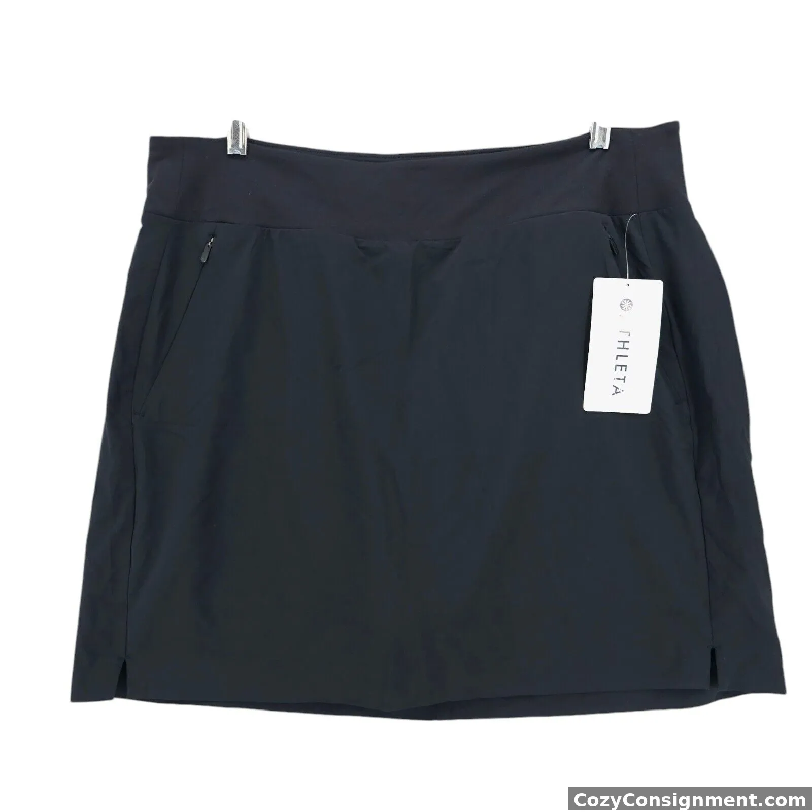 NWT ATHLETA Soho Skort Black Hiking Athletic Lined Stretch TALL Size 16 T