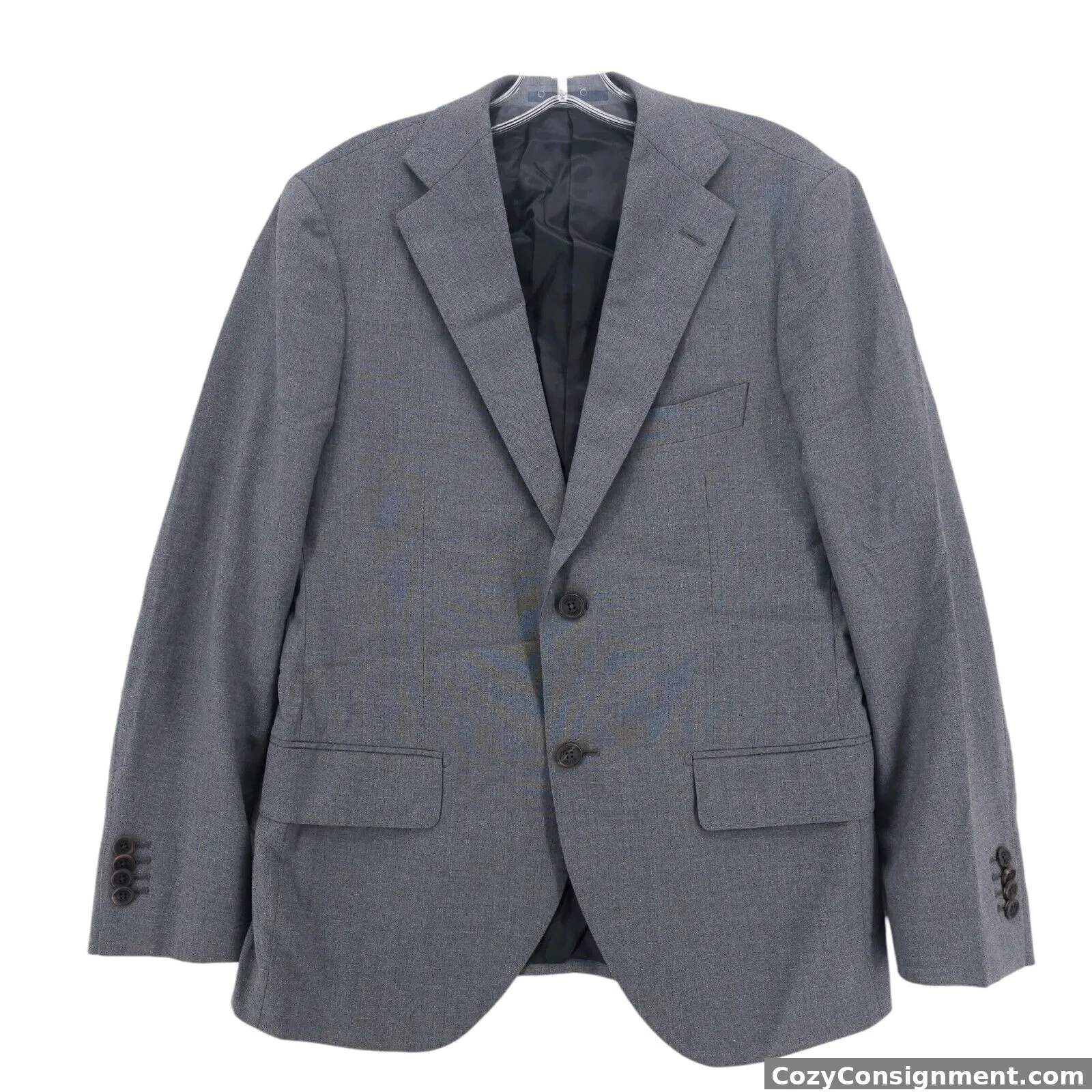 PROPER CLOTH Gray 100% Merino Wool Jacket Sport Coat Blazer Size 36S