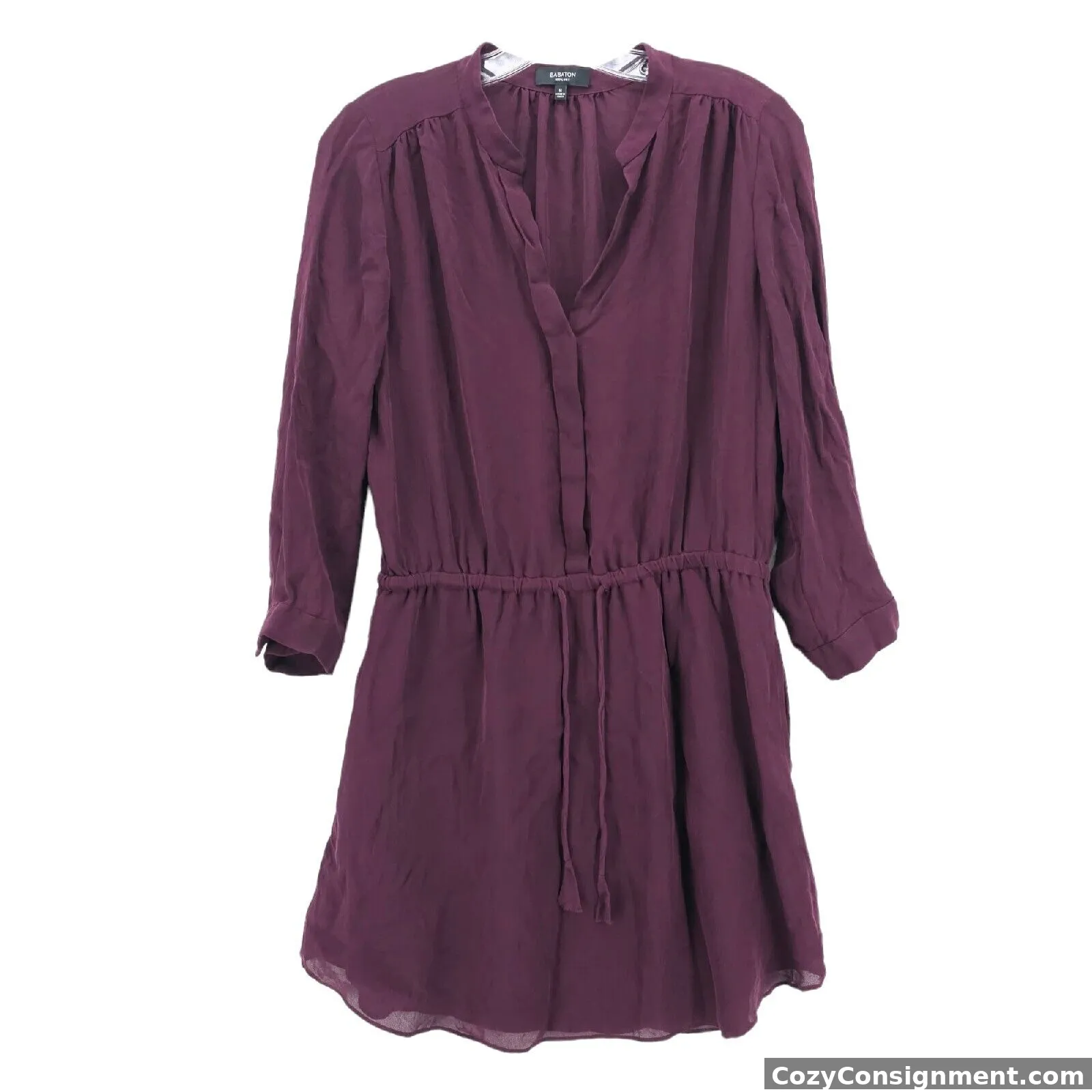 BABATON ARITZIA 100% Silk Maroon Purple Dress Size MEDIUM